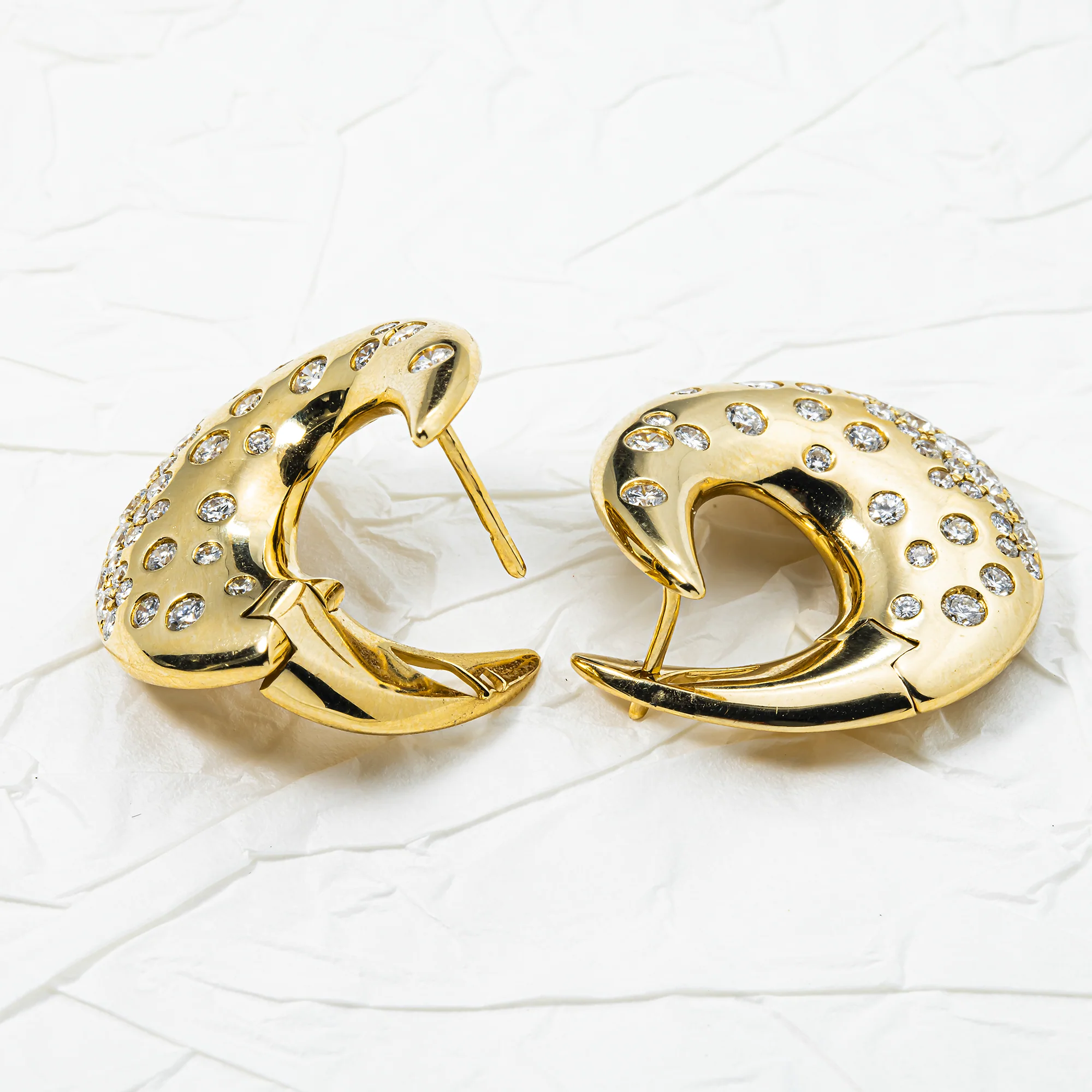 14K Yellow Gold Round Diamond Drop Earrings 1.55ctw - Image 4