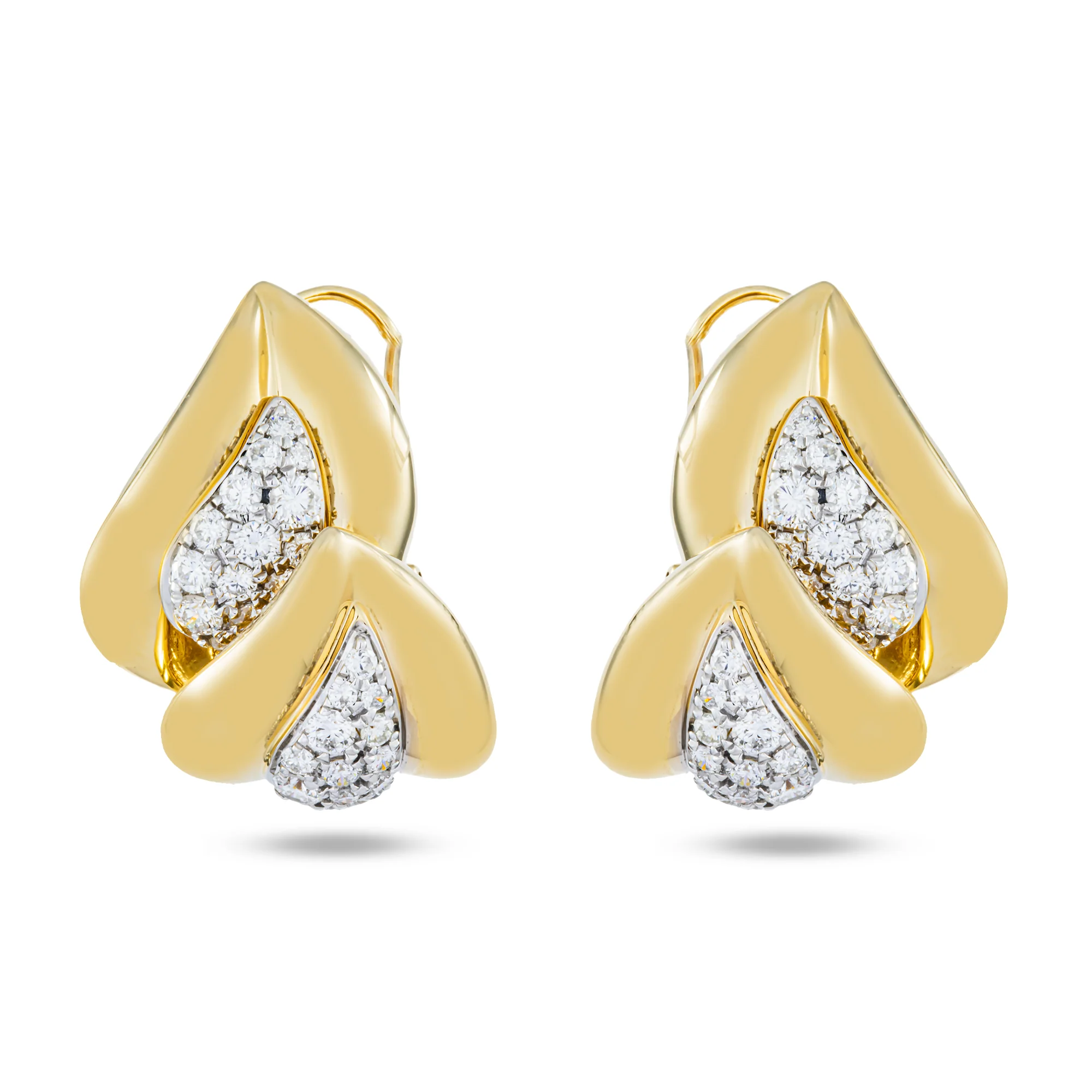14K Yellow Gold Round Diamond Drop Earrings 1.88ctw