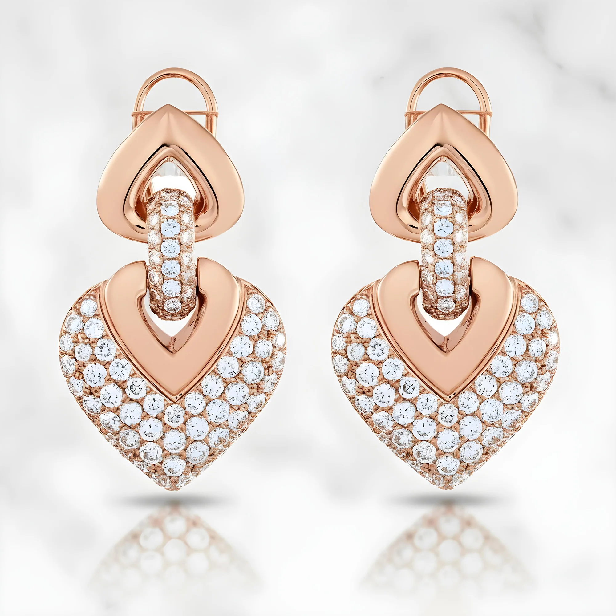 14K Yellow Gold Round Diamond Drop Earrings 2.36ctw - Image 7