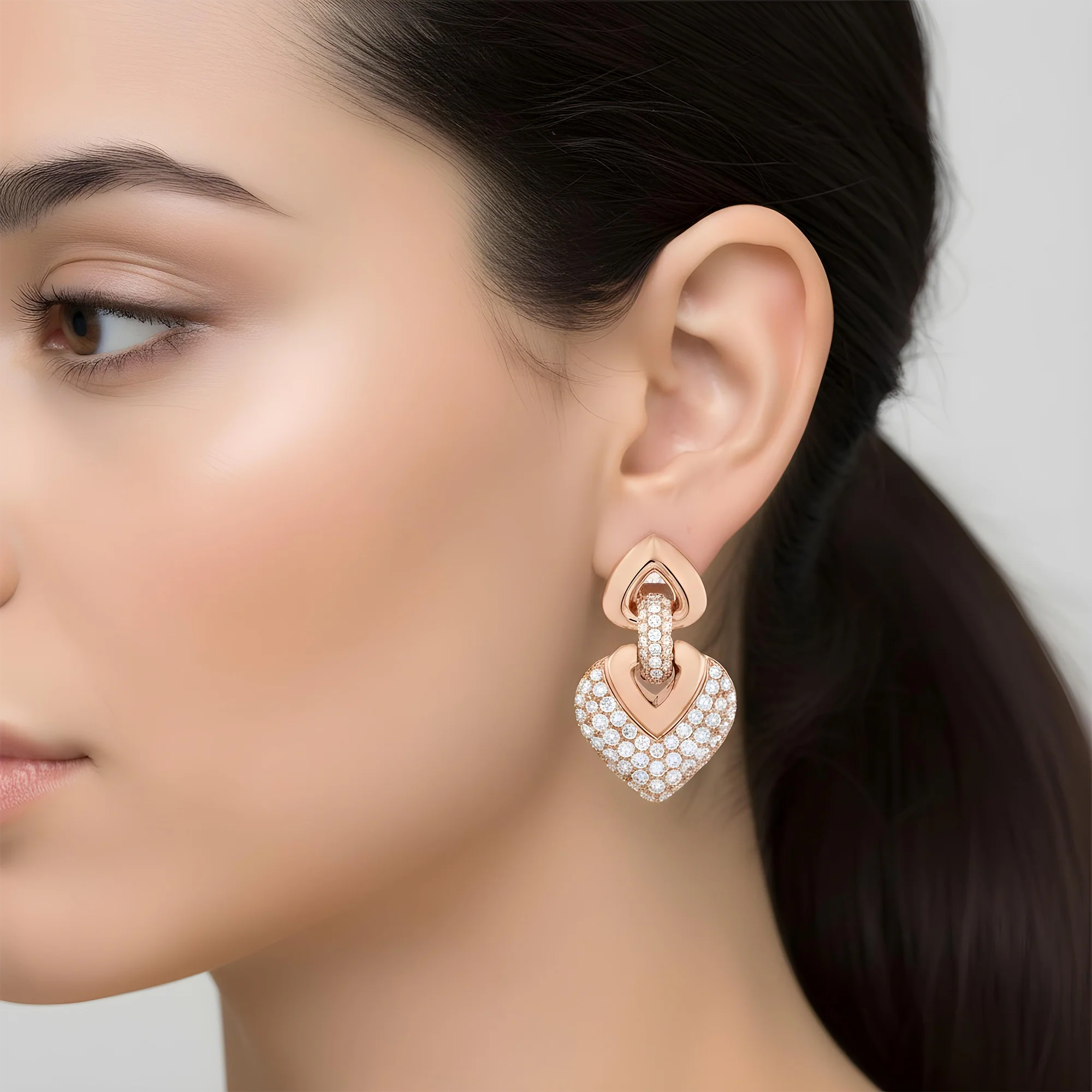 14K Yellow Gold Round Diamond Drop Earrings 2.36ctw - Image 8