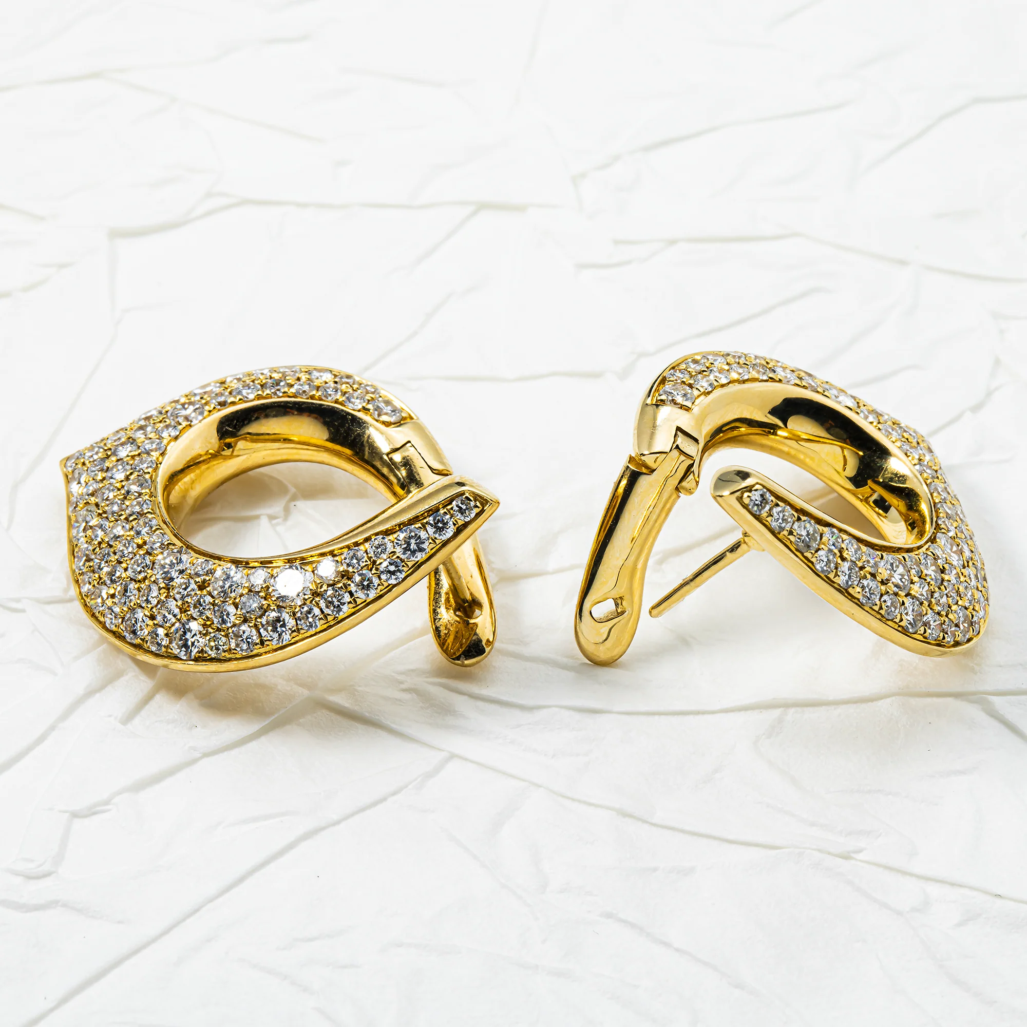 14K Yellow Gold Round Diamond Drop Earrings 2.43ctw - Image 4