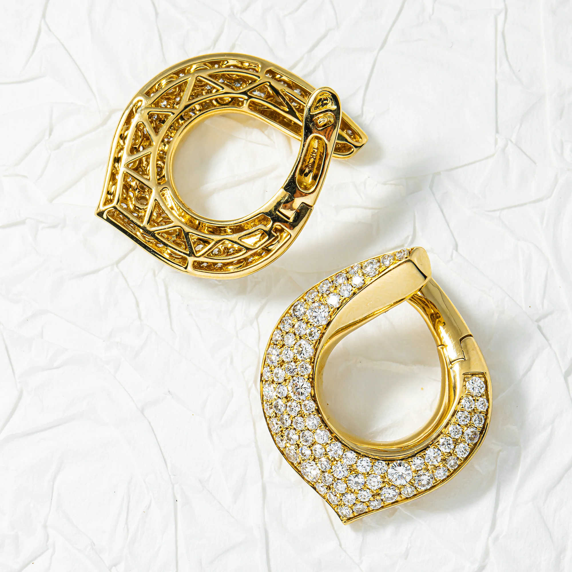 14K Yellow Gold Round Diamond Drop Earrings 2.66ctw - Image 3