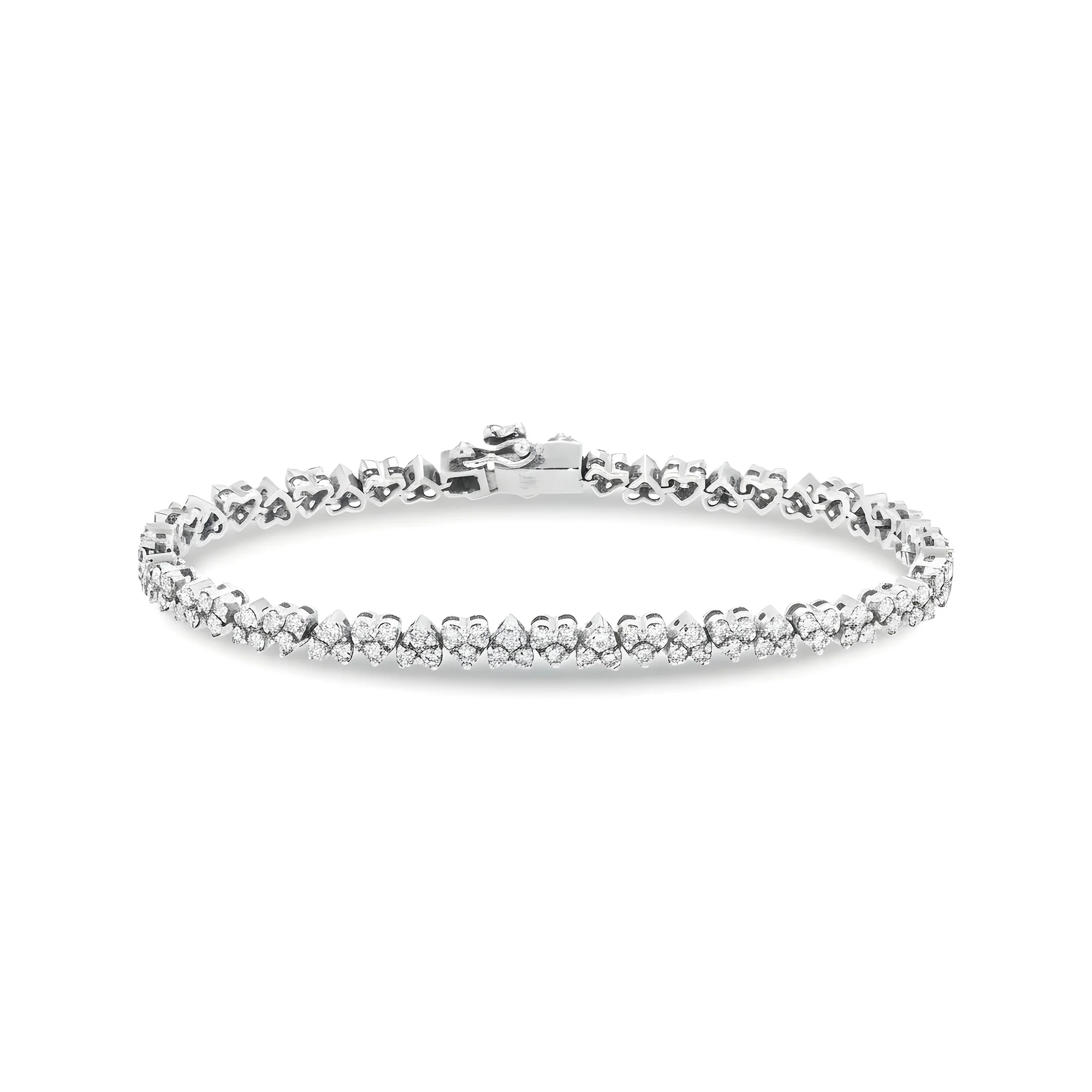 14K Yellow Gold Round Diamond Heart Shaped Bracelet 4.37ct - Image 5