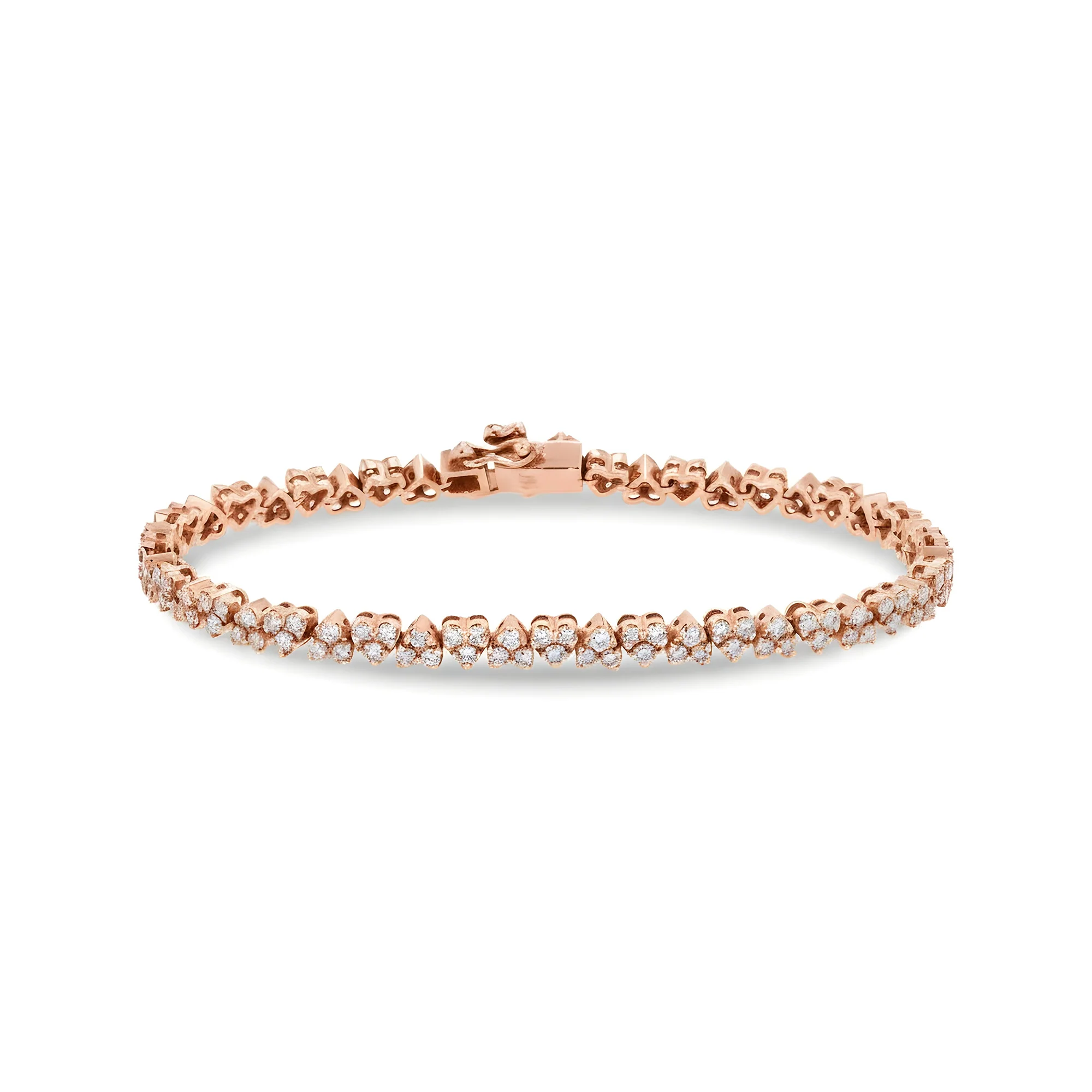 14K Yellow Gold Round Diamond Heart Shaped Bracelet 4.37ct - Image 8