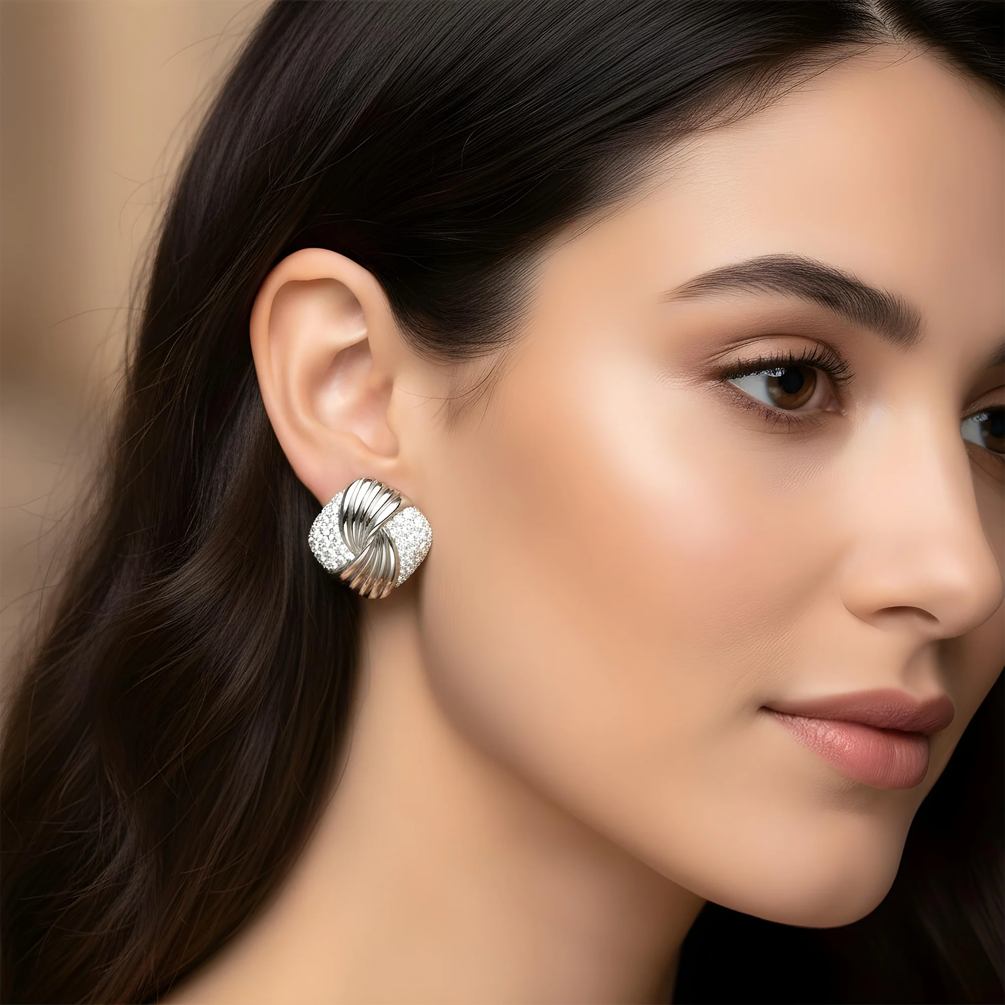 14K Yellow Gold Round Diamond Stud Earrings 2.87ctw - Image 6