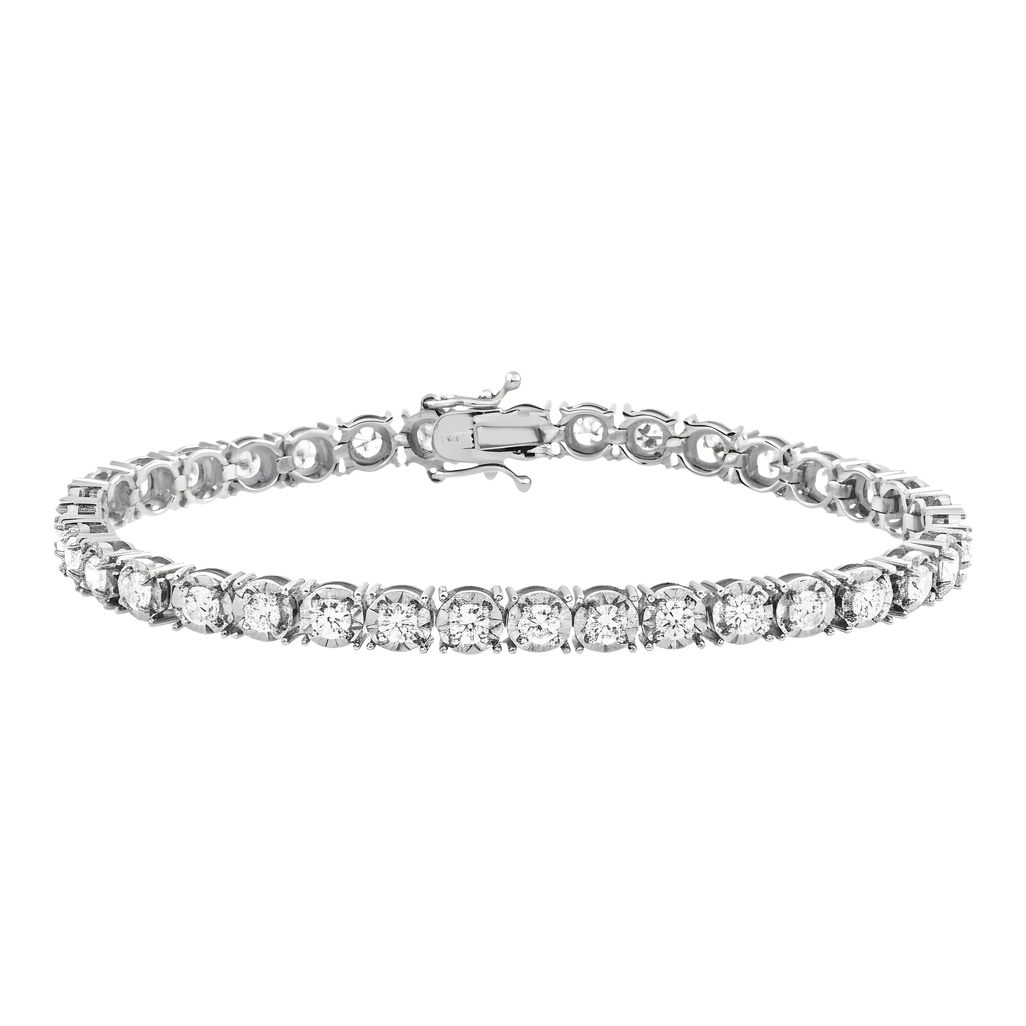 14K Yellow Gold Round Diamond Tennis Bracelet 4.10ct - Image 5