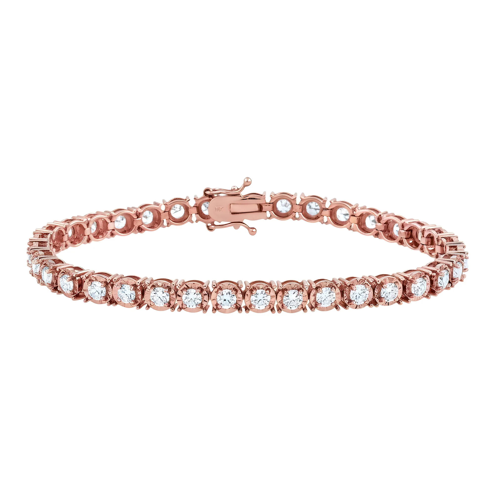 14K Yellow Gold Round Diamond Tennis Bracelet 4.10ct - Image 8