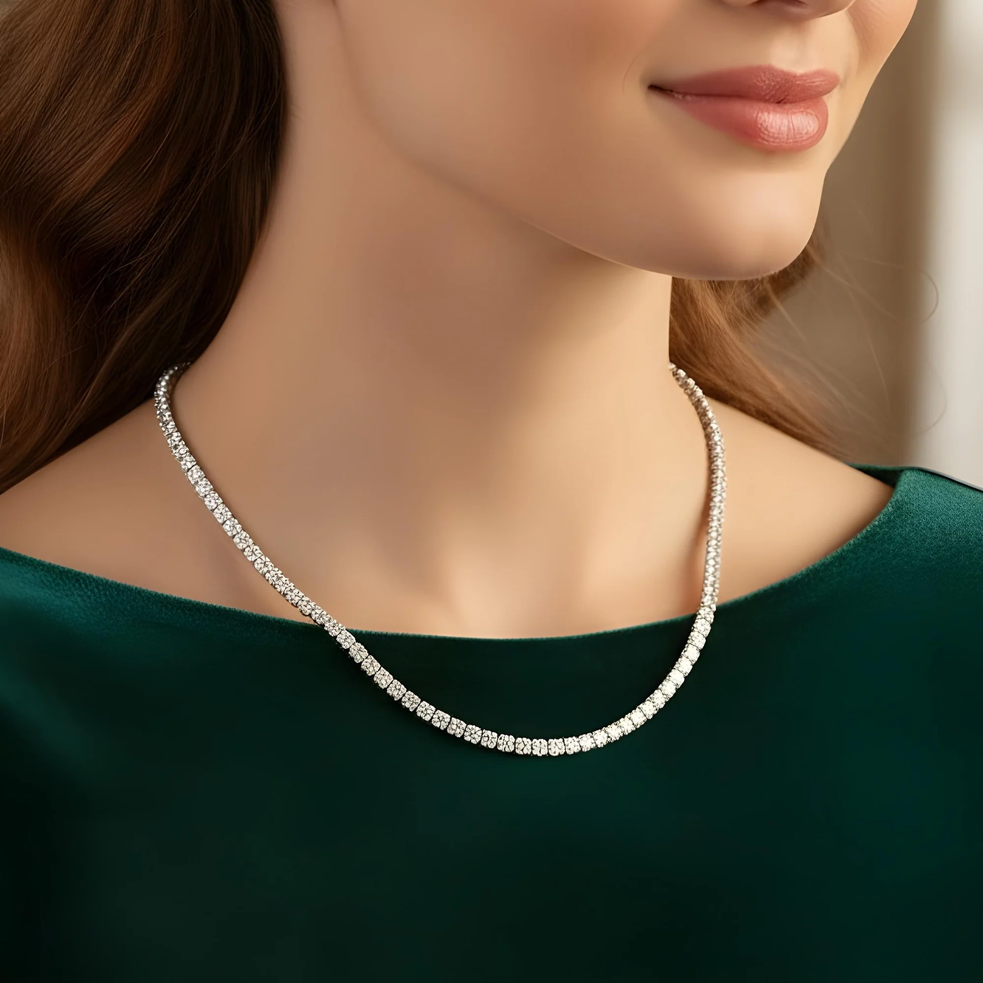14K Yellow Gold Round Diamond Tennis Chain 18.83ct (16"-24") - Image 4