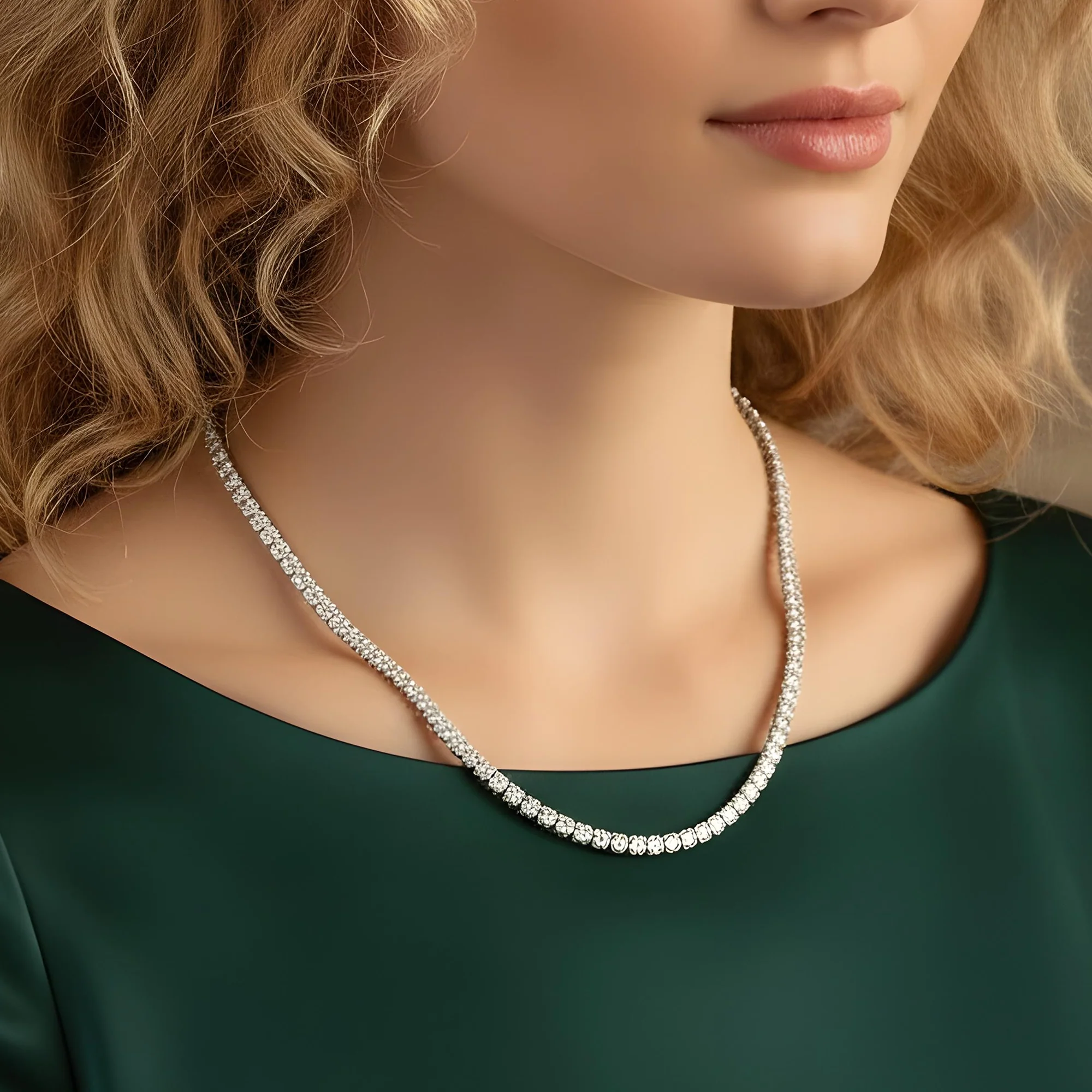 14K Yellow Gold Round Diamond Tennis Chain 18.83ct (16"-24") - Image 5