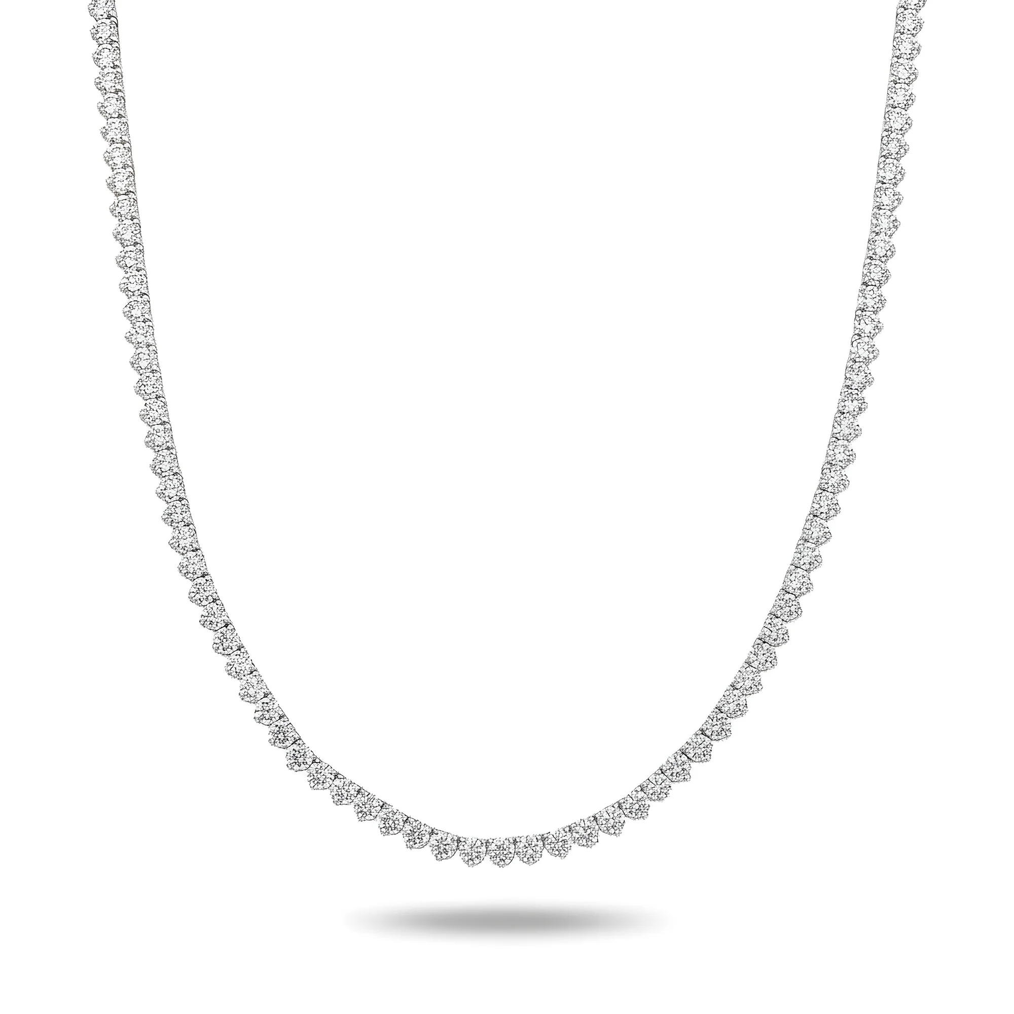 14K Yellow Gold 3-prong Round Diamond Tennis Chain 47.10ct - Image 4