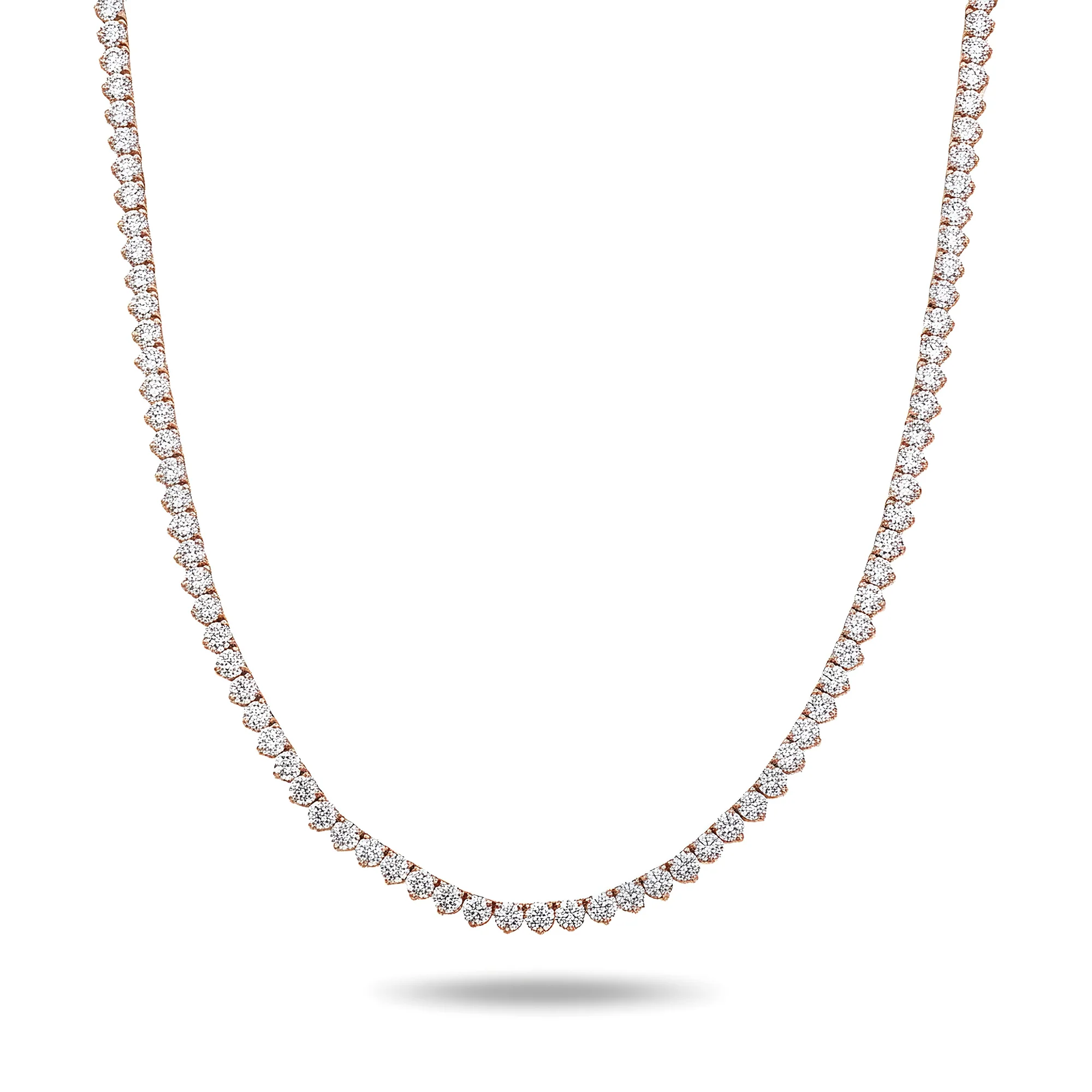 14K Yellow Gold 3-prong Round Diamond Tennis Chain 47.10ct - Image 7