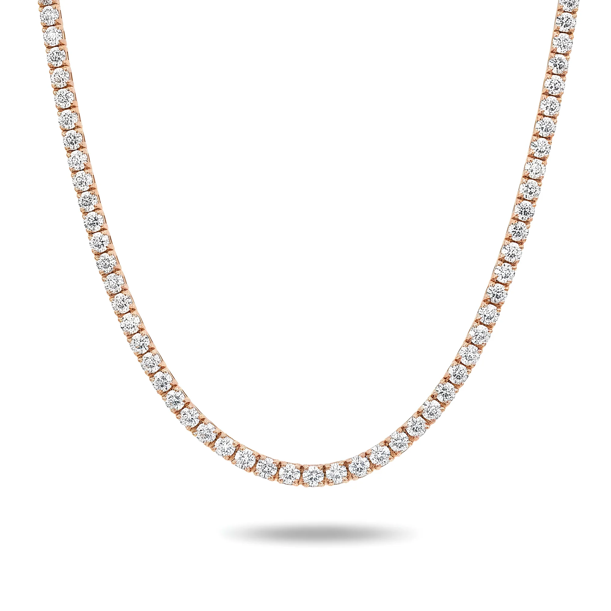 14K Yellow Gold Round Diamond Tennis Chain 53.50ct - Image 7