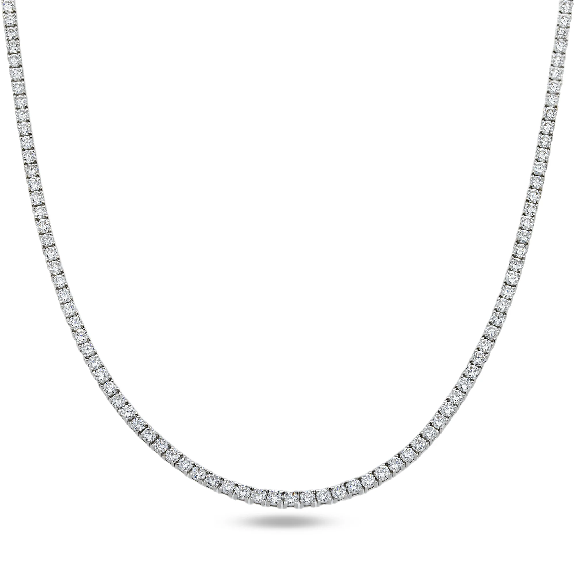 14K White Gold Round Diamond Tennis Chain 11.50ct (16"-20")