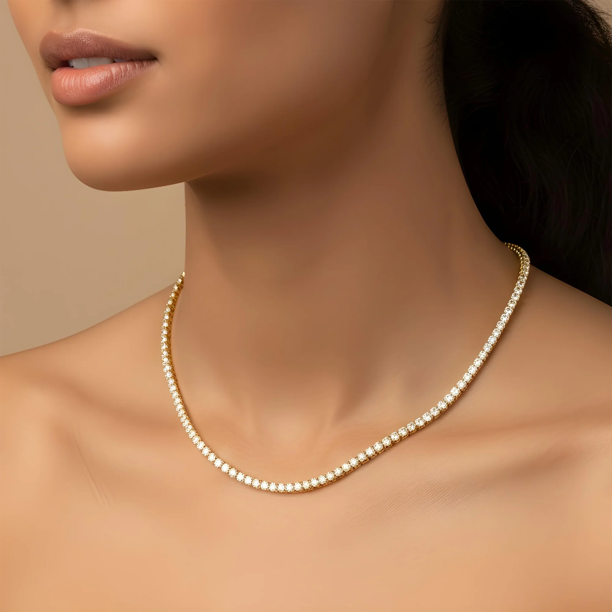 14K White Gold Round Diamond Tennis Chain 11.50ct (16"-20") - Image 10