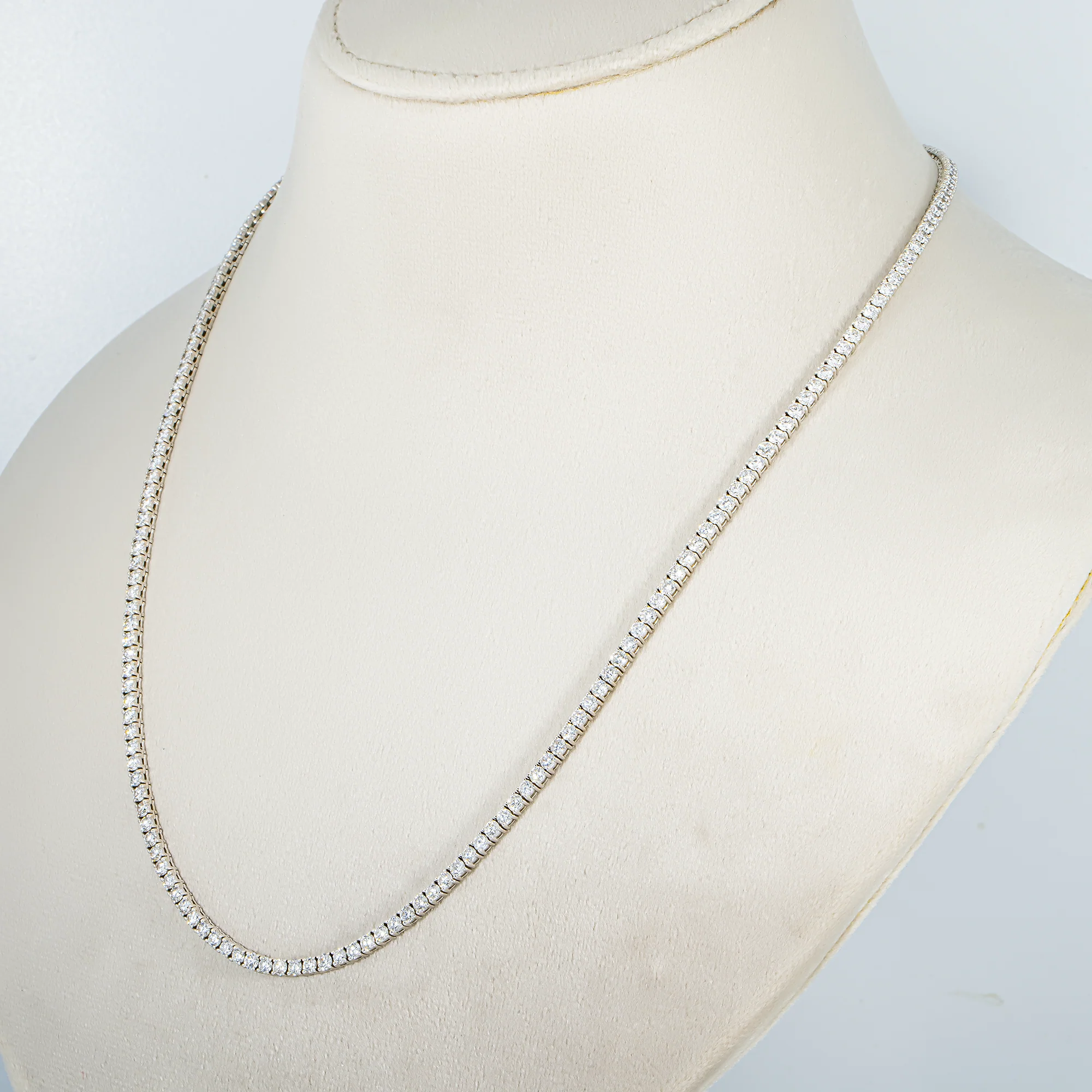 14K White Gold Round Diamond Tennis Chain 11.50ct (16"-20") - Image 2