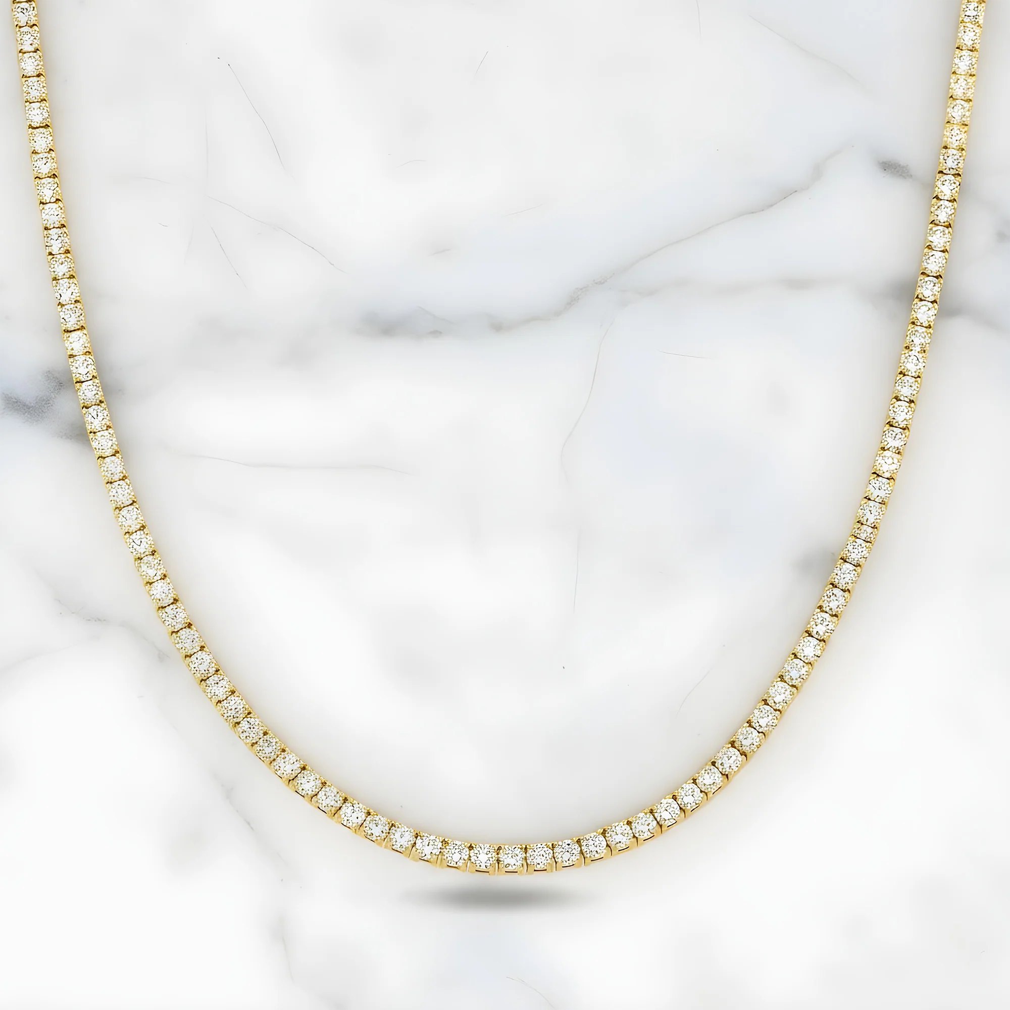 14K White Gold Round Diamond Tennis Chain 11.50ct (16"-20") - Image 9