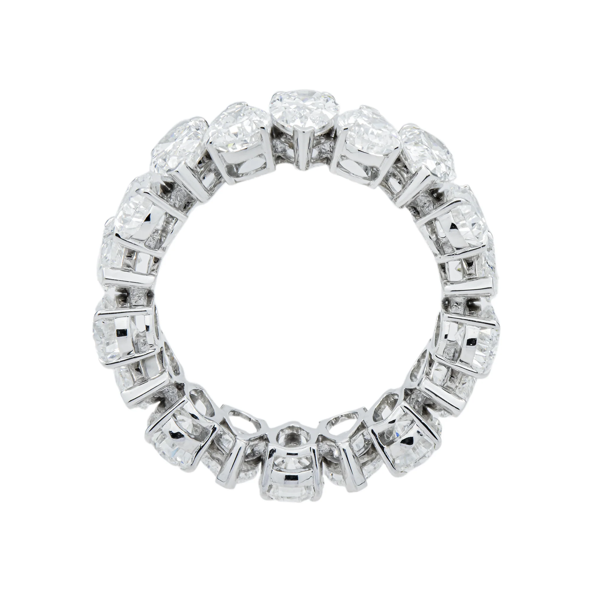 14K White Gold Pear Cut Diamond Eternity Ring 9.52ct (size 8.5) - Image 4