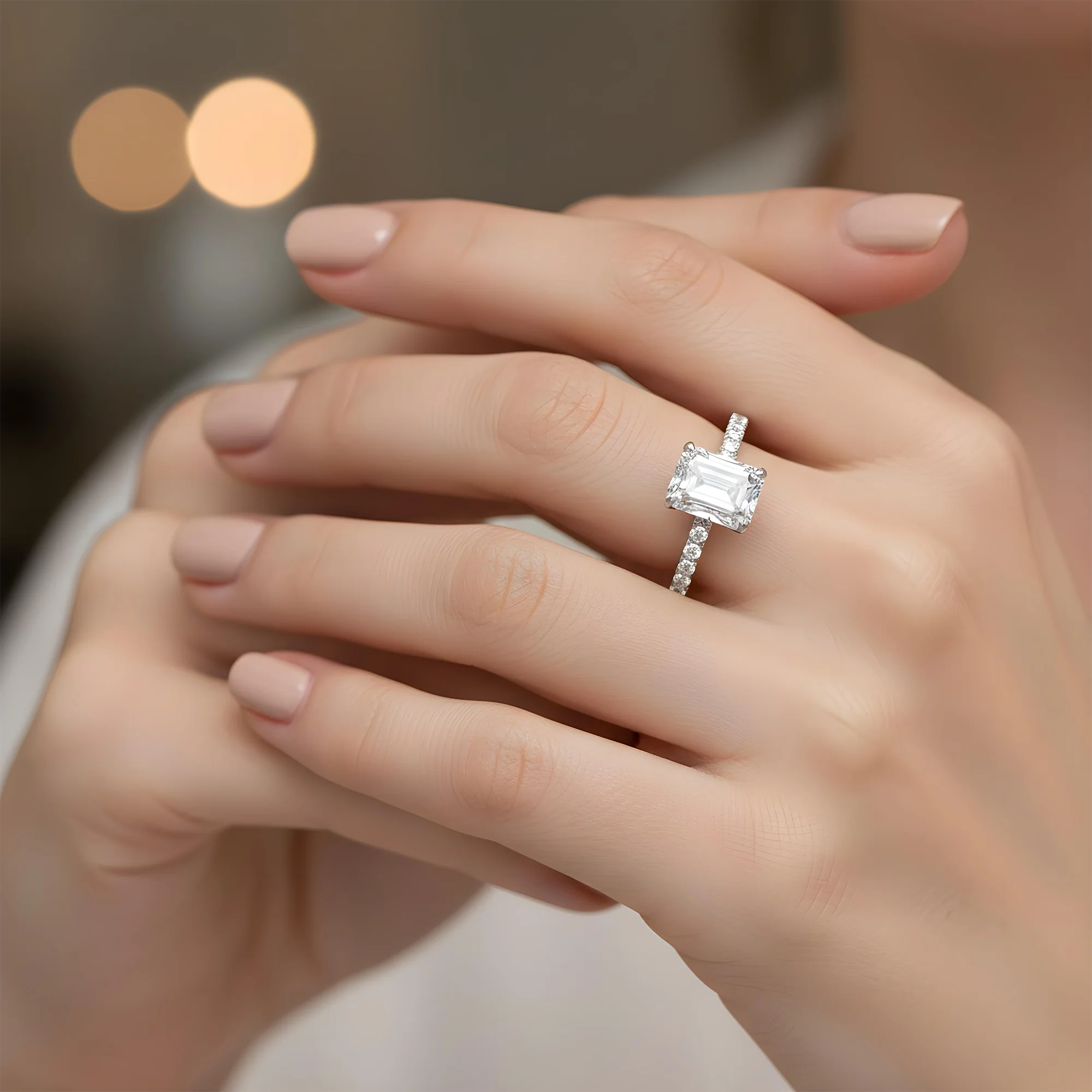 18K Rose Gold 2.02ct Emerald Cut Diamond Engagement Ring 2.34ctw - Image 5