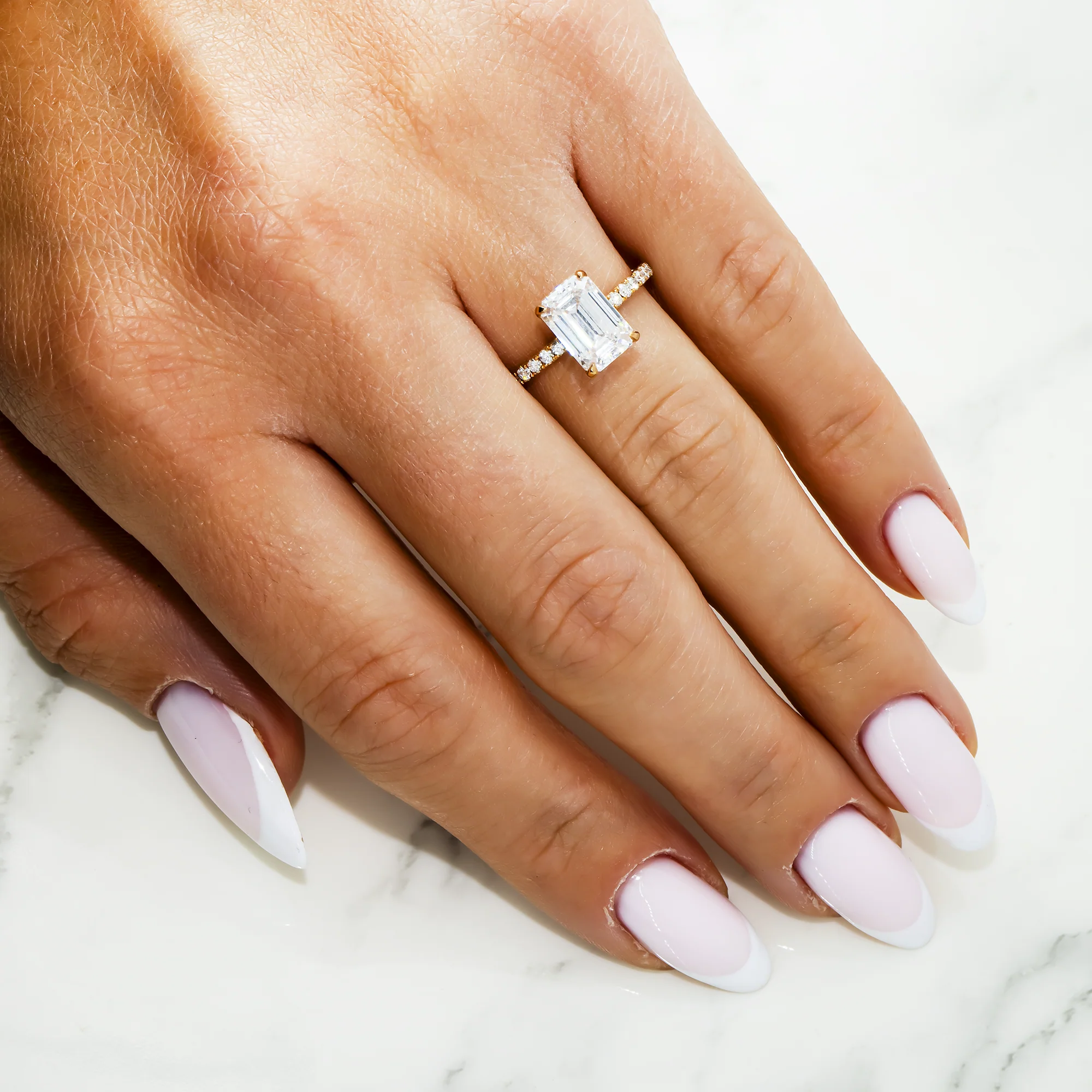 18K Rose Gold 2.02ct Emerald Cut Diamond Engagement Ring 2.34ctw - Image 7