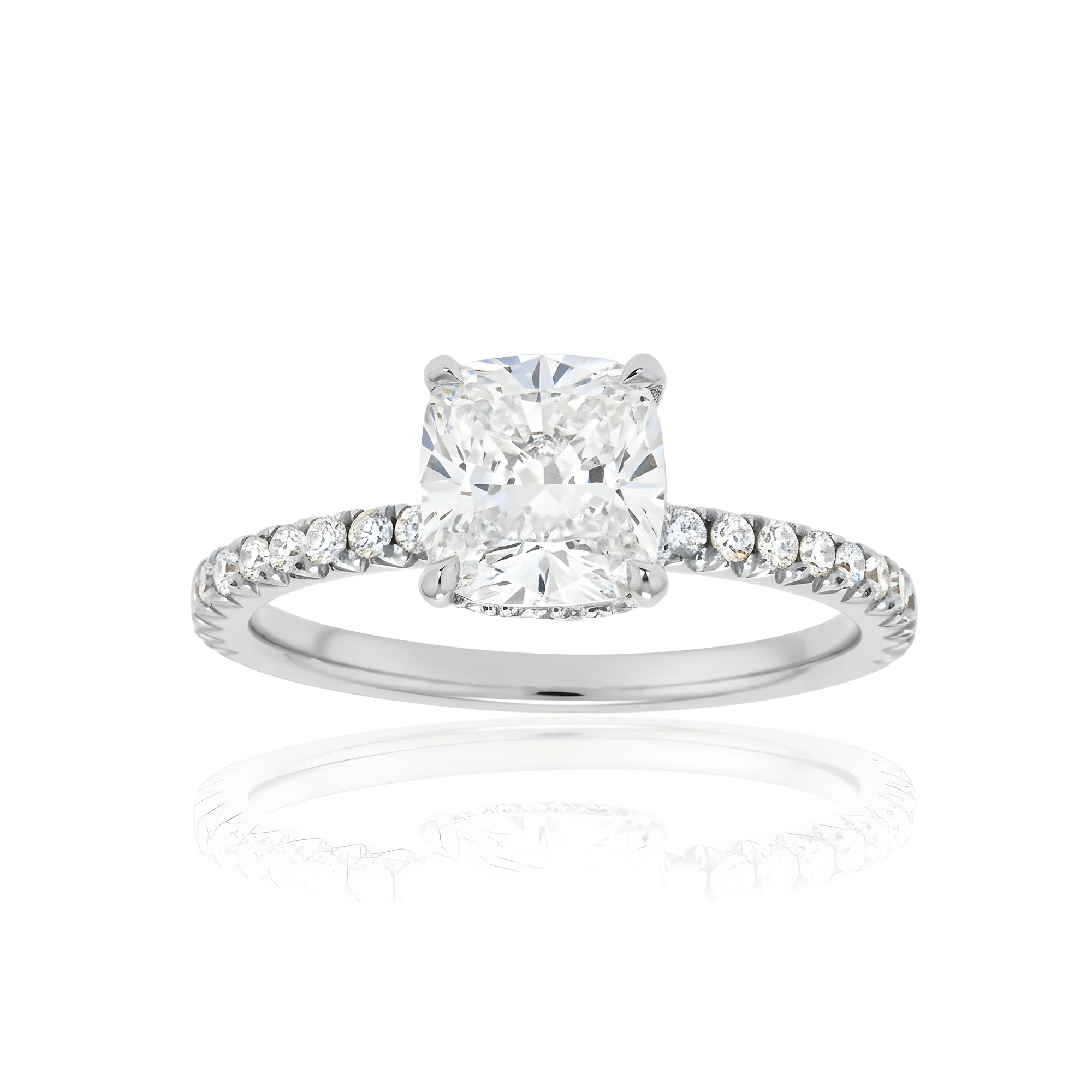 GIA 18K Rose Gold 2.0ct Cushion Cut Diamond Engagement Ring 2.50ctw - Image 7