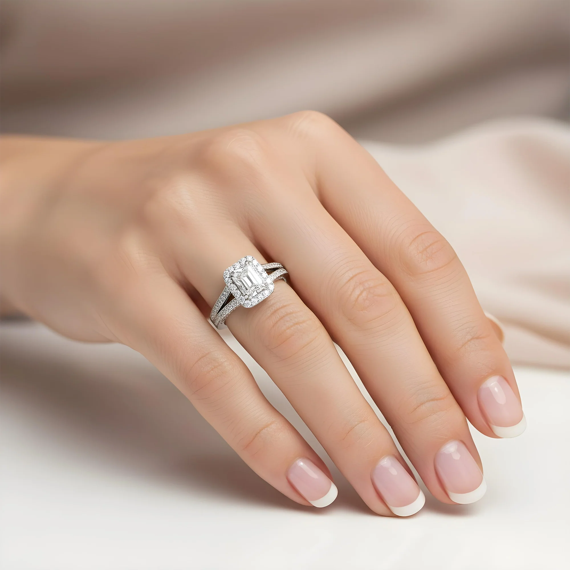 18K Rose Gold 2.0ct Radiant Cut Diamond Engagement Ring 2.65ctw - Image 8