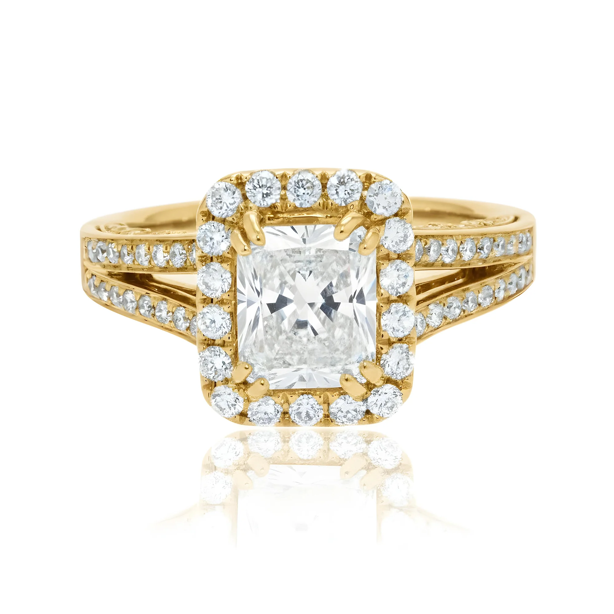 18K Rose Gold 2.0ct Radiant Cut Diamond Engagement Ring 2.65ctw - Image 9