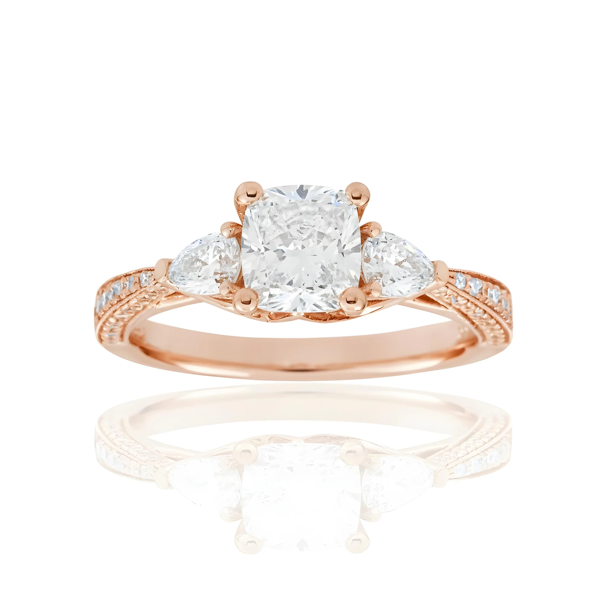 18K White Gold 1.02ct Cushion Cut Diamond Engagement Ring 1.77ctw - Image 8