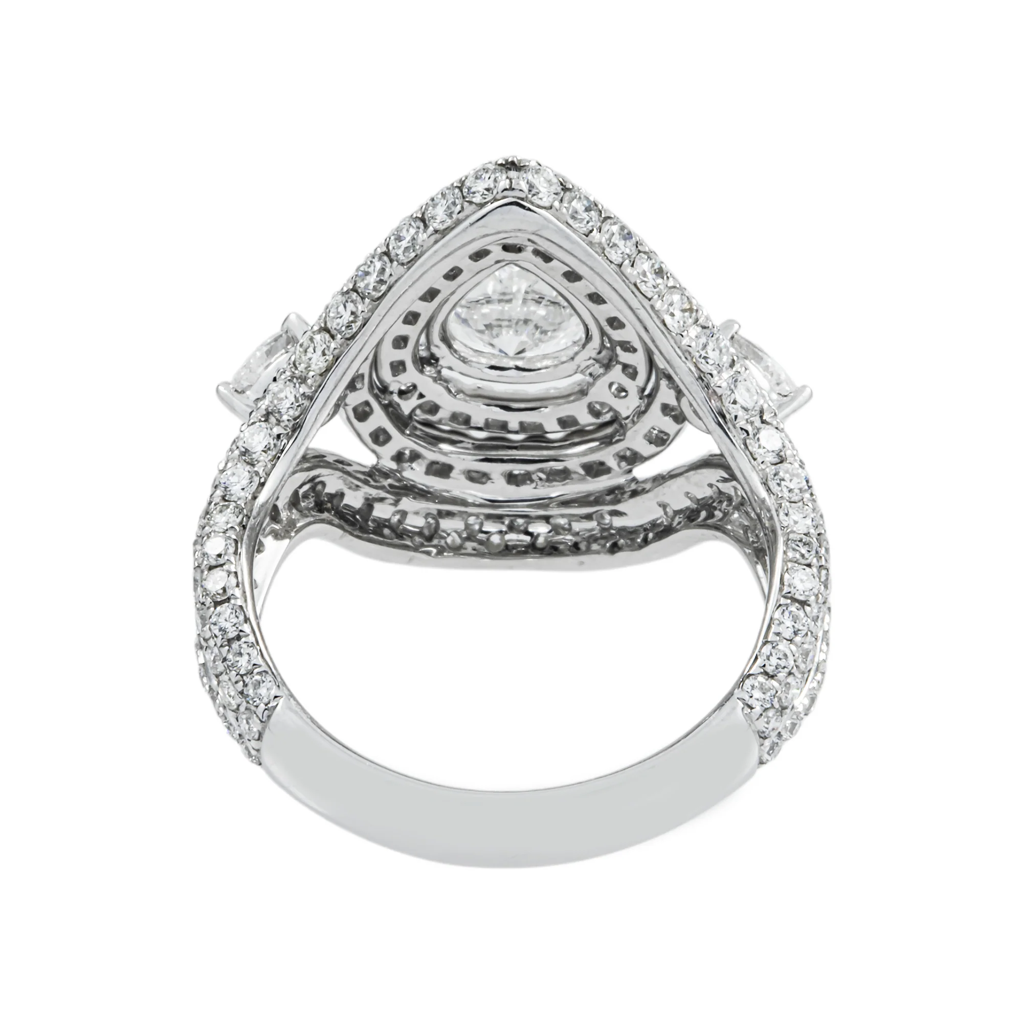 18K White Gold 1.01ct Pear Cut Diamond Engagement Ring 3.49ctw - Image 5