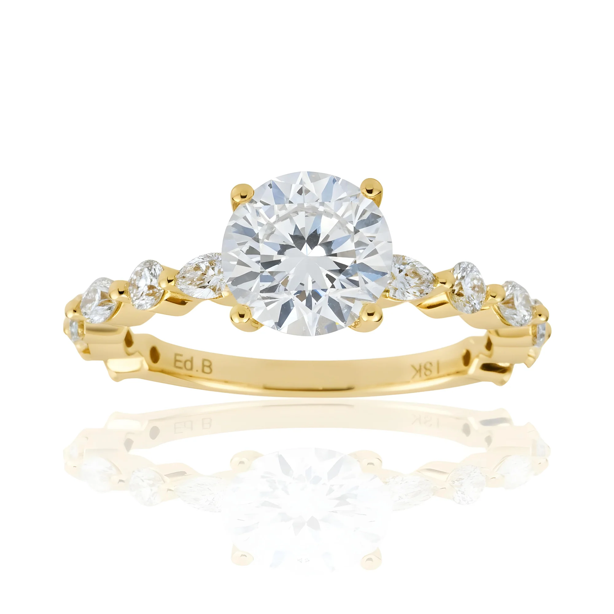 18K White Gold 1.54ct Round Diamond Engagement Ring 2.36ctw - Image 6