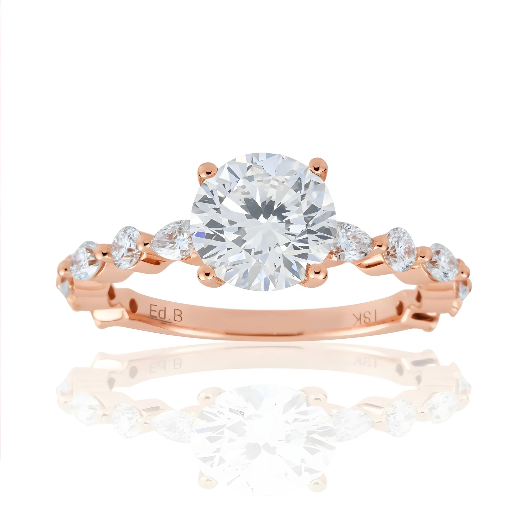 18K White Gold 1.54ct Round Diamond Engagement Ring 2.36ctw - Image 8