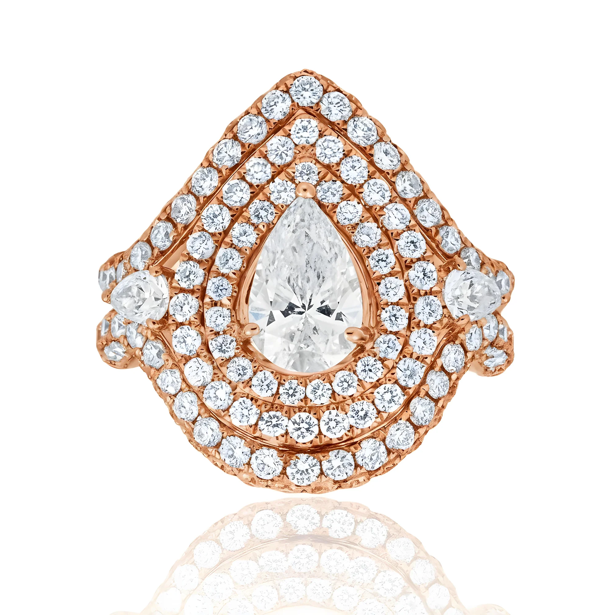 18K White Gold 1.01ct Pear Cut Diamond Engagement Ring 3.49ctw - Image 9