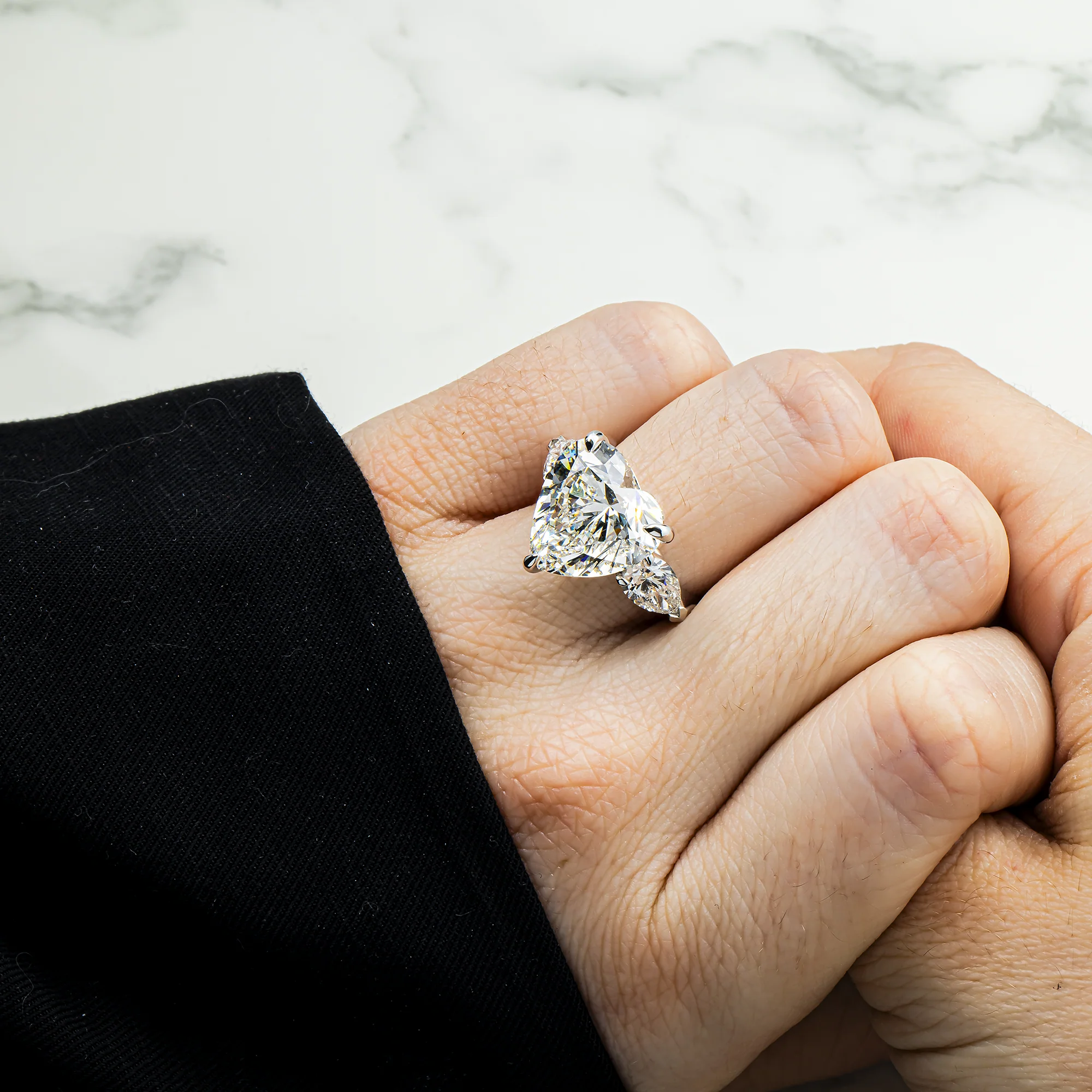 18K White Gold 10.02ct Heart Cut Diamond Engagement Ring 11.69ctw - Image 3