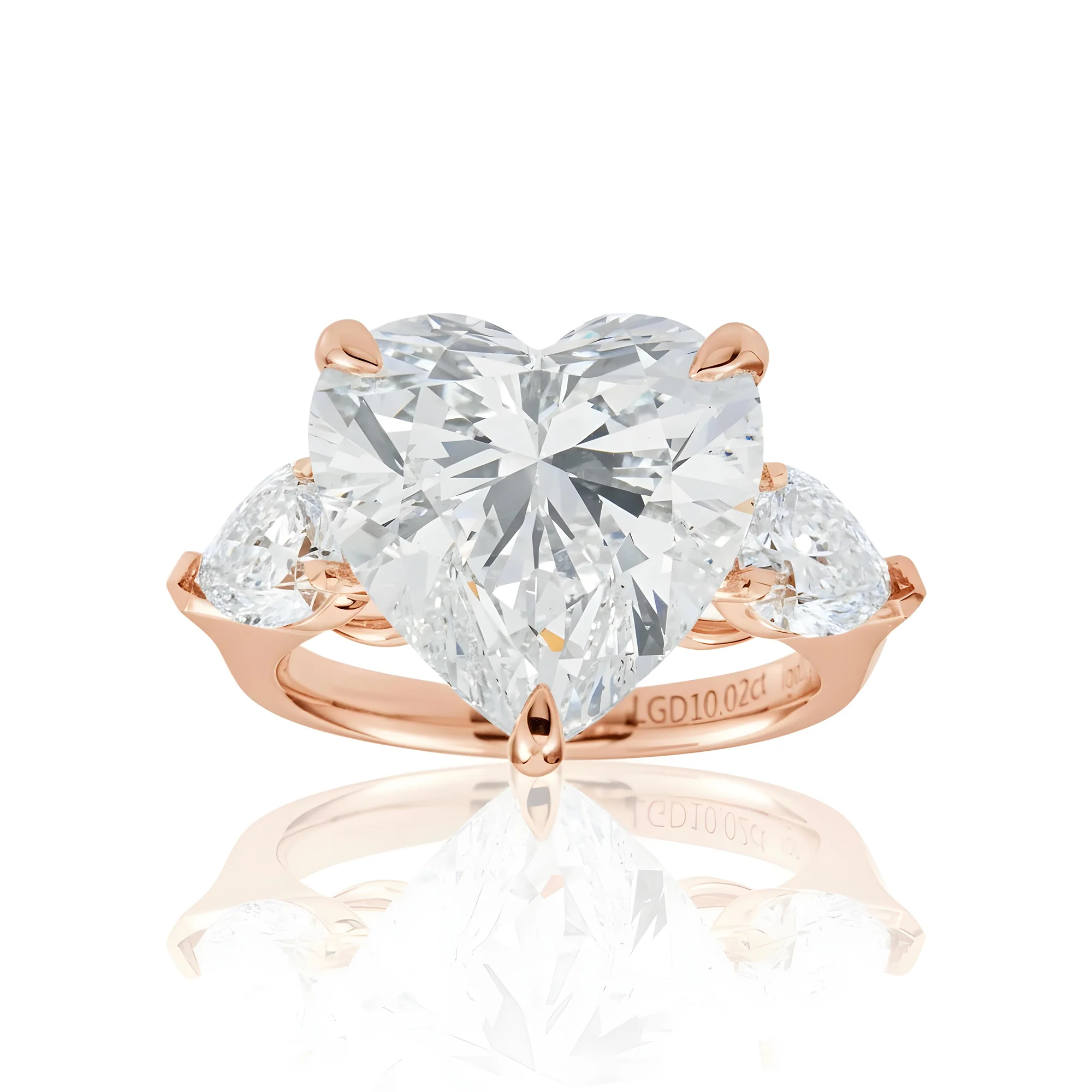 18K White Gold 10.02ct Heart Cut Diamond Engagement Ring 11.69ctw - Image 9