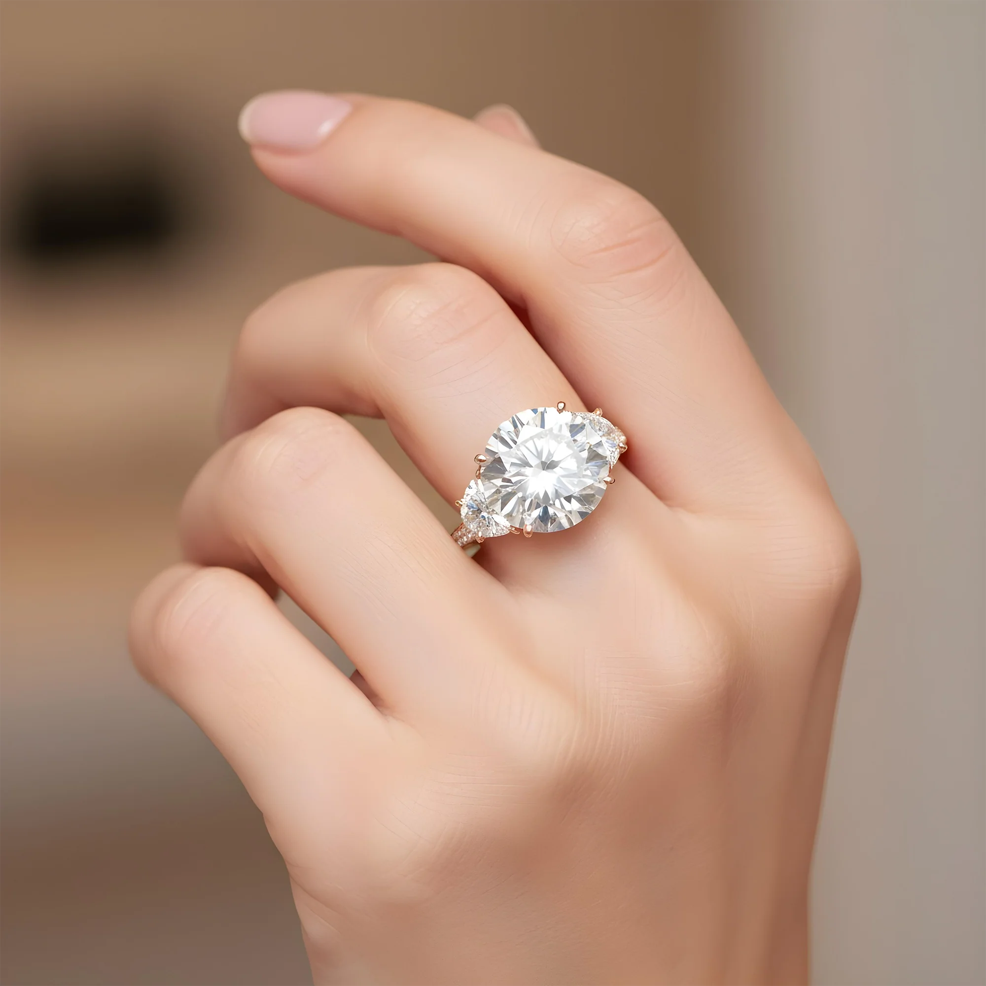 GIA 18K White Gold 10.21ct Round Triple Diamond Engagement Ring 11.10ctw - Image 10