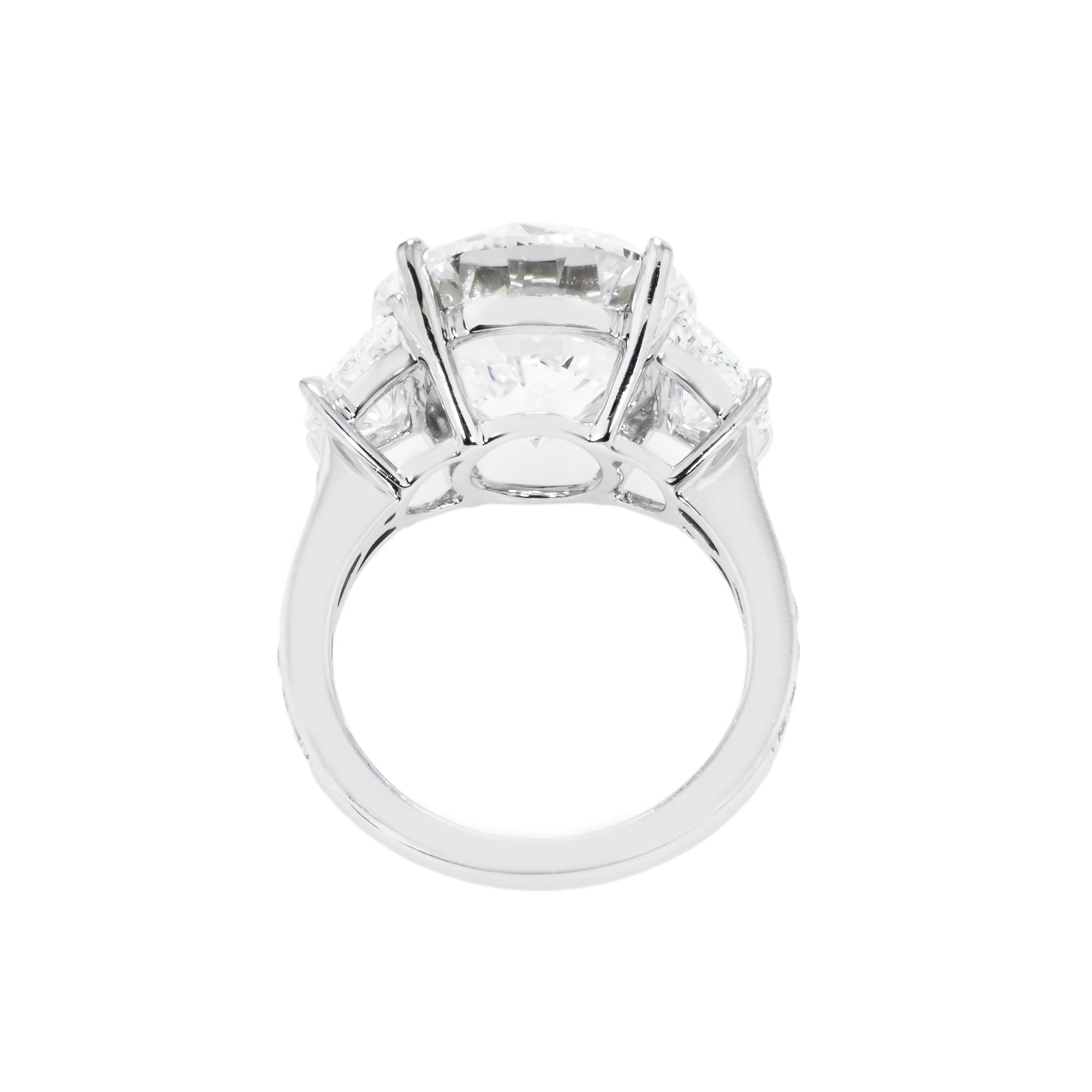 GIA 18K White Gold 10.21ct Round Triple Diamond Engagement Ring 11.10ctw - Image 5