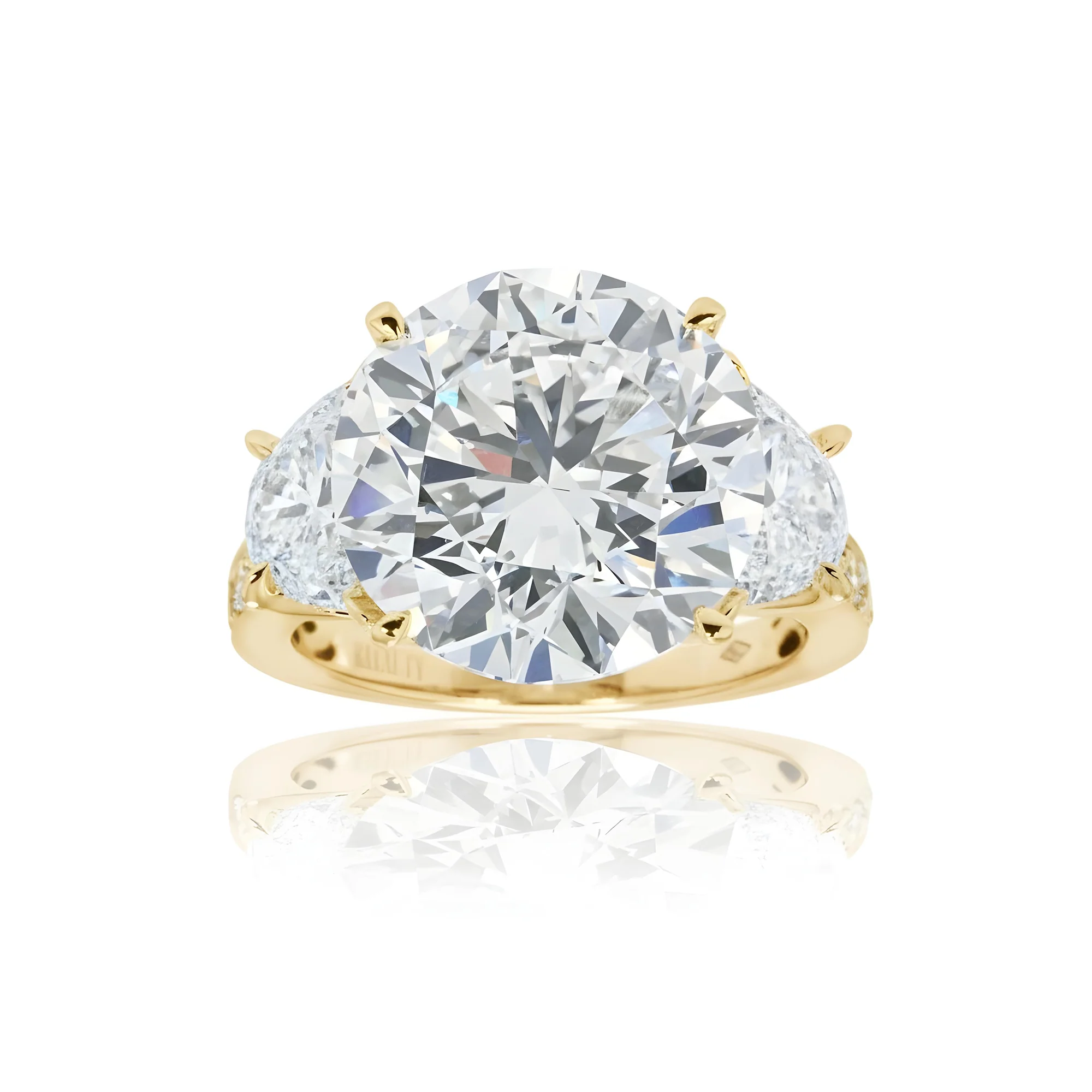 GIA 18K White Gold 10.21ct Round Triple Diamond Engagement Ring 11.10ctw - Image 7