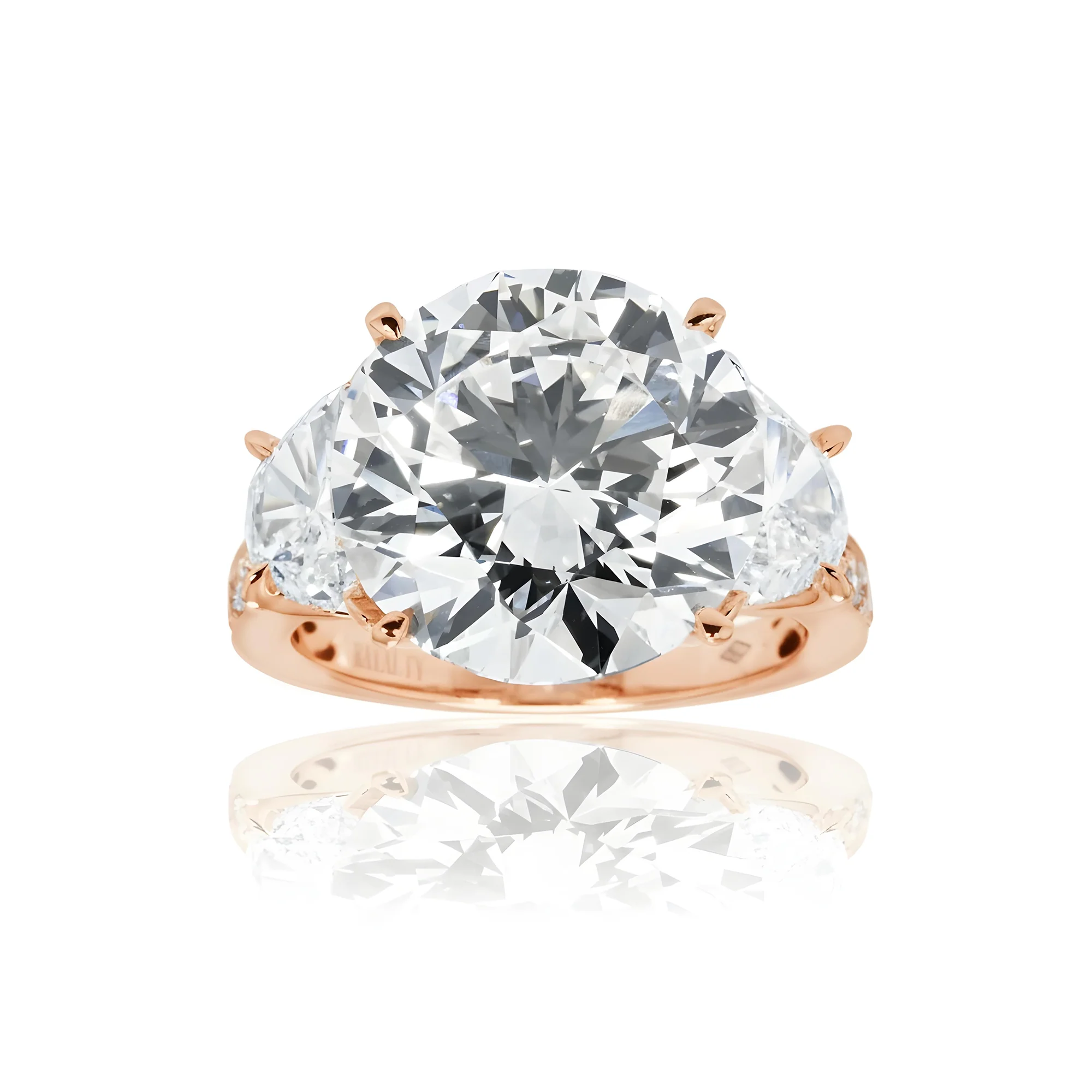 GIA 18K White Gold 10.21ct Round Triple Diamond Engagement Ring 11.10ctw - Image 9