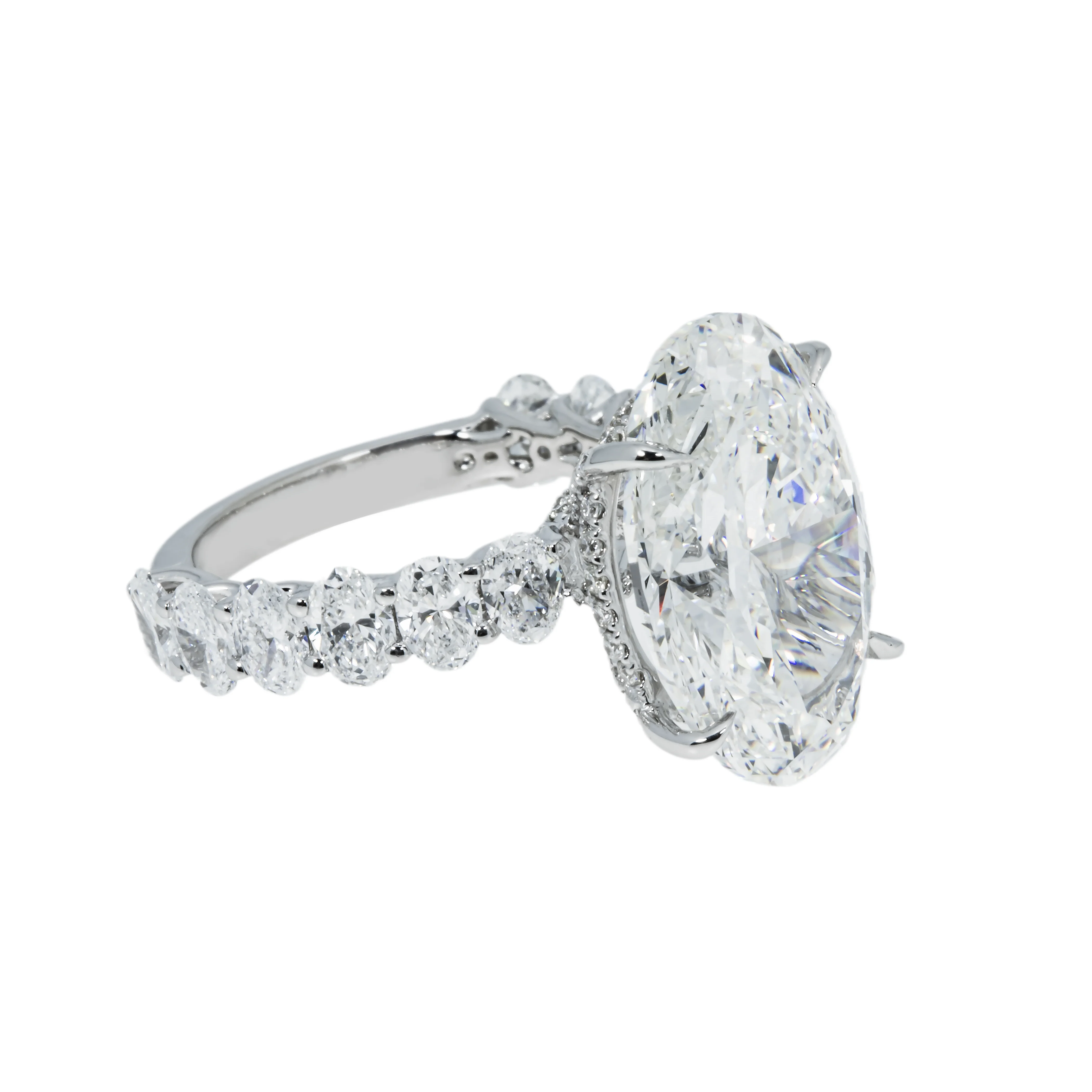 18K White Gold 10.36ct Oval Cut Diamond Engagement Ring 13.06ctw - Image 3