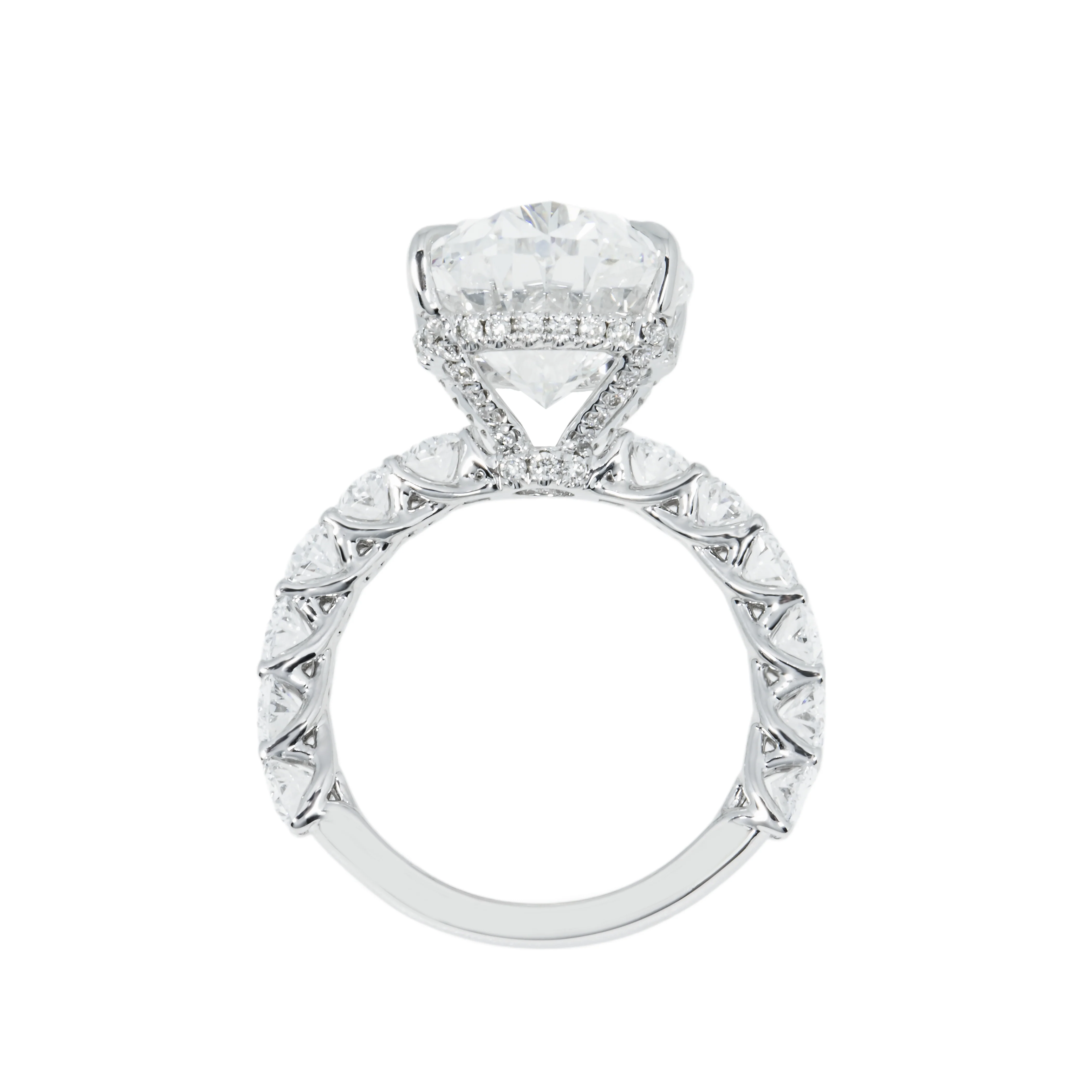 18K White Gold 10.36ct Oval Cut Diamond Engagement Ring 13.06ctw - Image 4