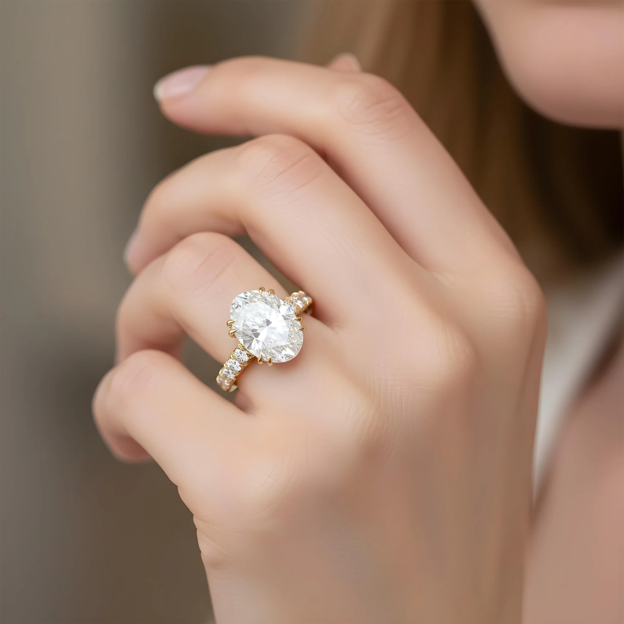 18K White Gold 10.36ct Oval Cut Diamond Engagement Ring 13.06ctw - Image 8