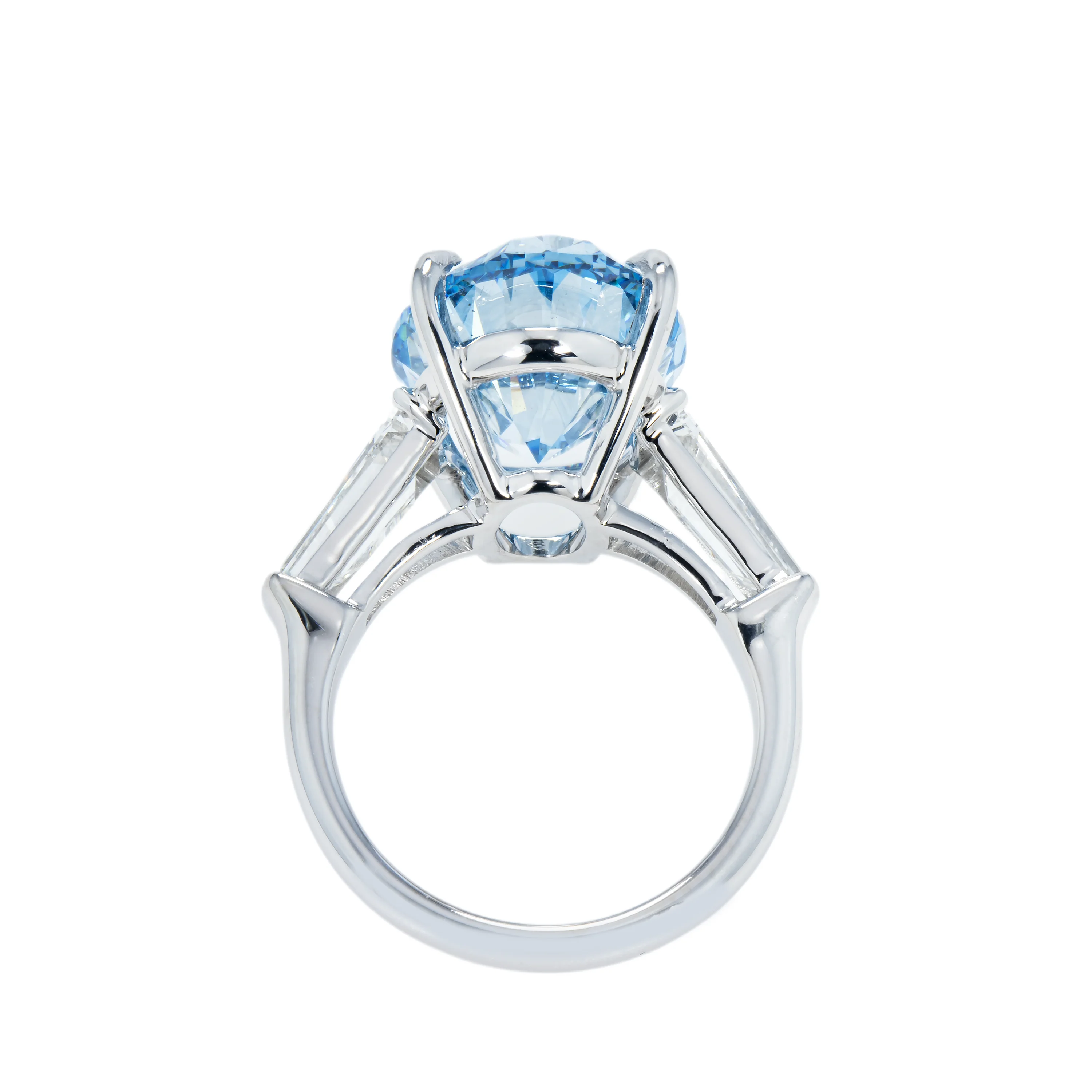 18K White Gold 10.40ct Oval Cut Blue Diamond Ring 12.13ctw - Image 5