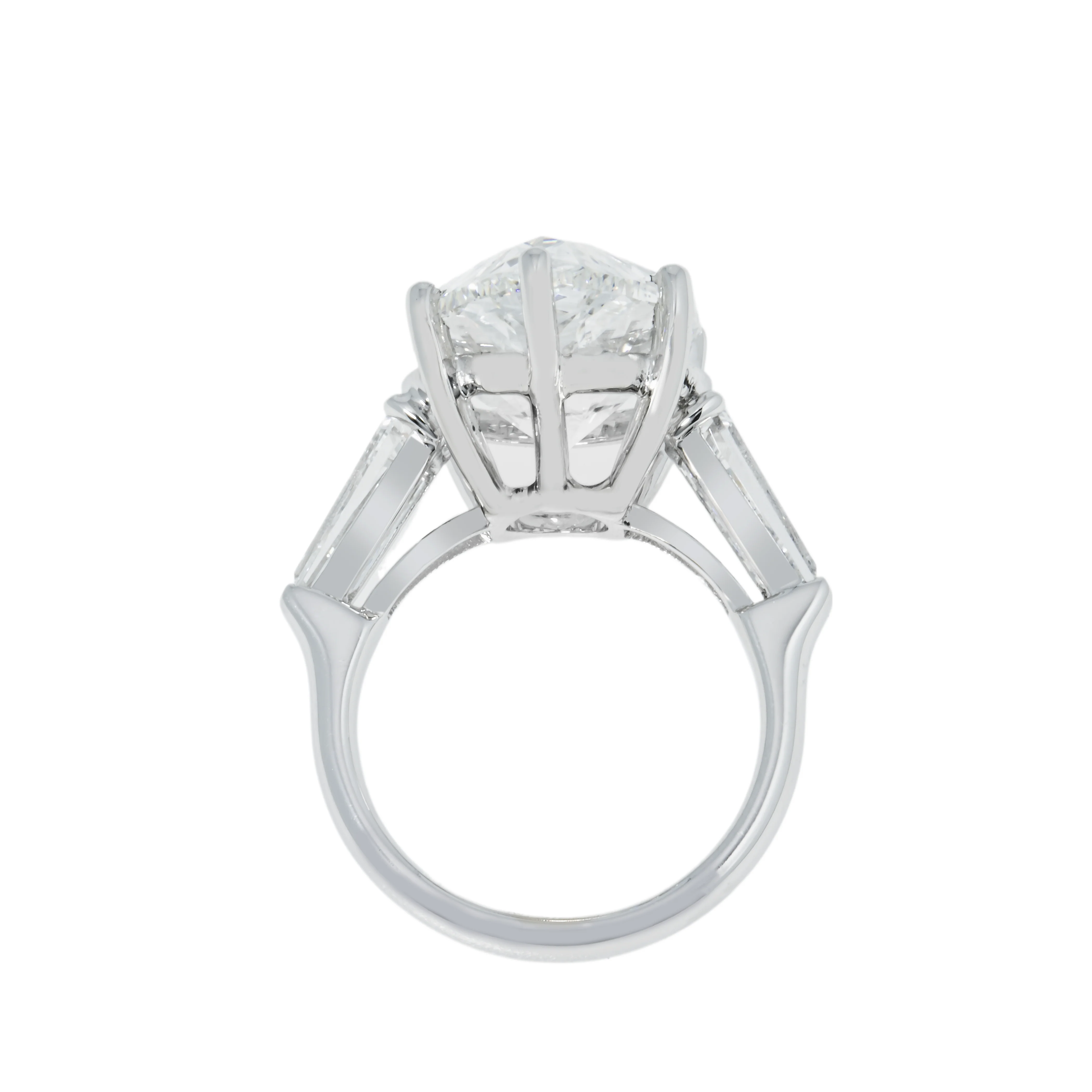 18K White Gold 10.80ct Pear Cut Triple Diamond Engagement Ring 12.70ctw - Image 5