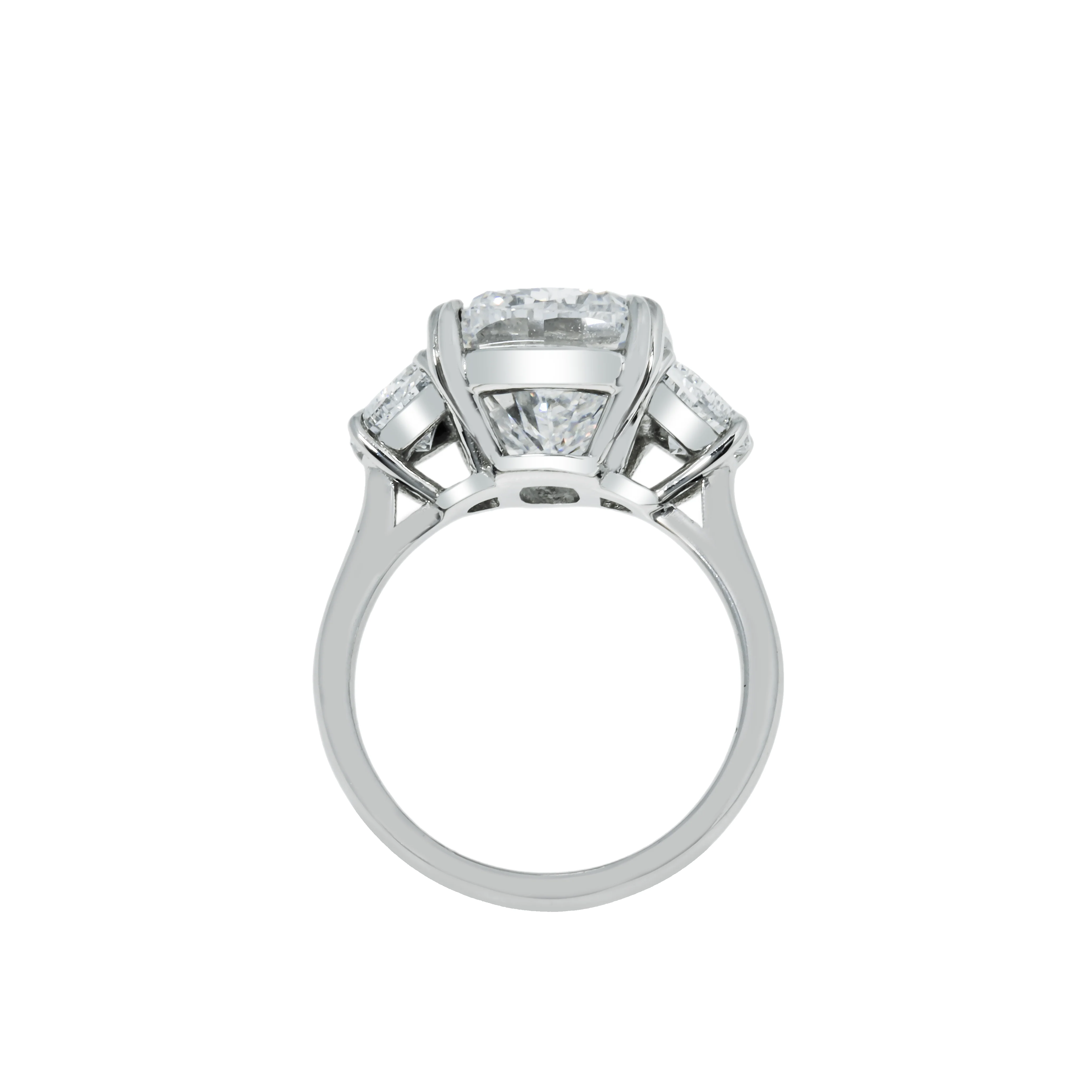GIA 18K White Gold 10ct Cushion Cut Triple Diamond Engagement Ring 11.62ct - Image 5