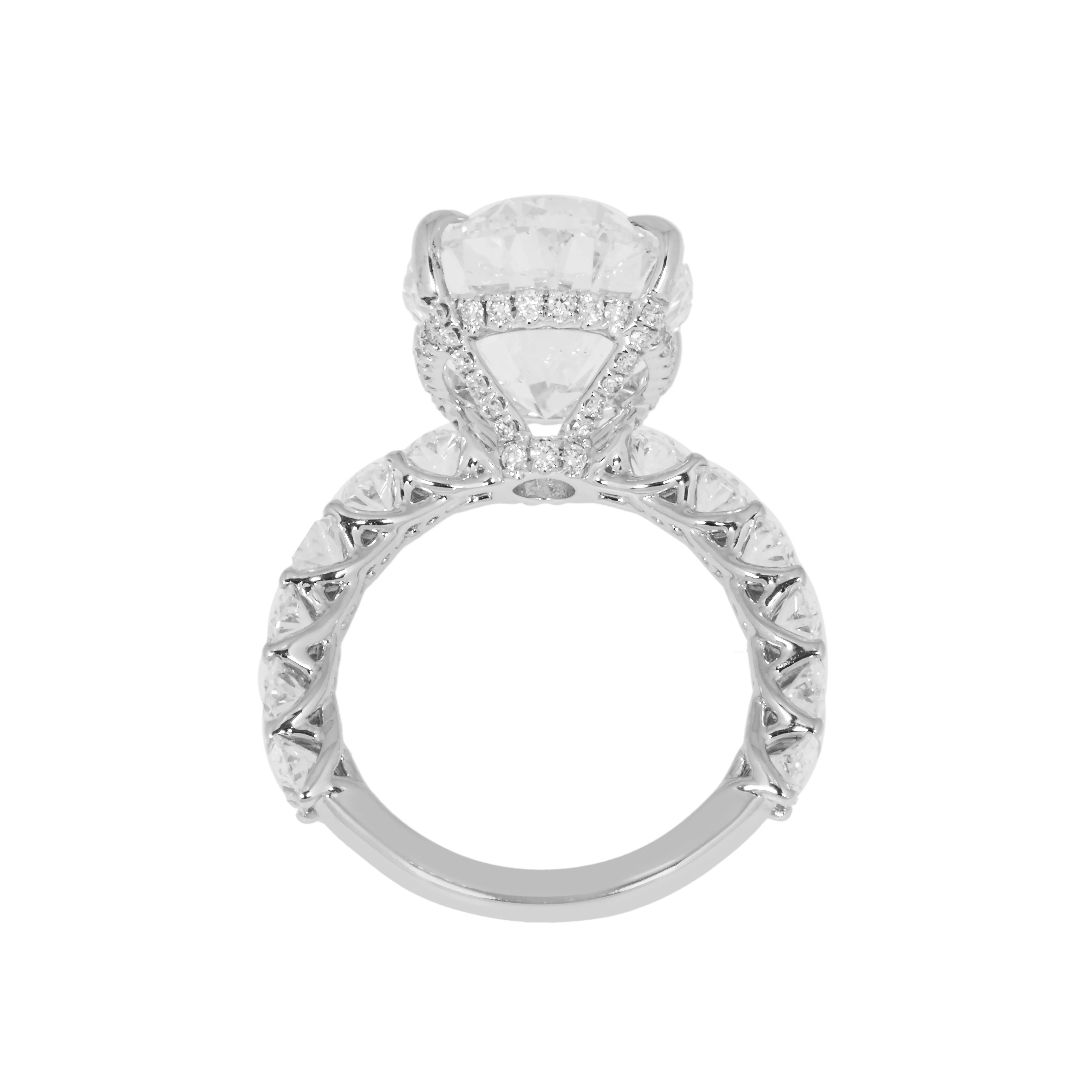 18K White Gold 10ct Oval Cut Diamond Engagement Ring 12.70ctw - Image 3