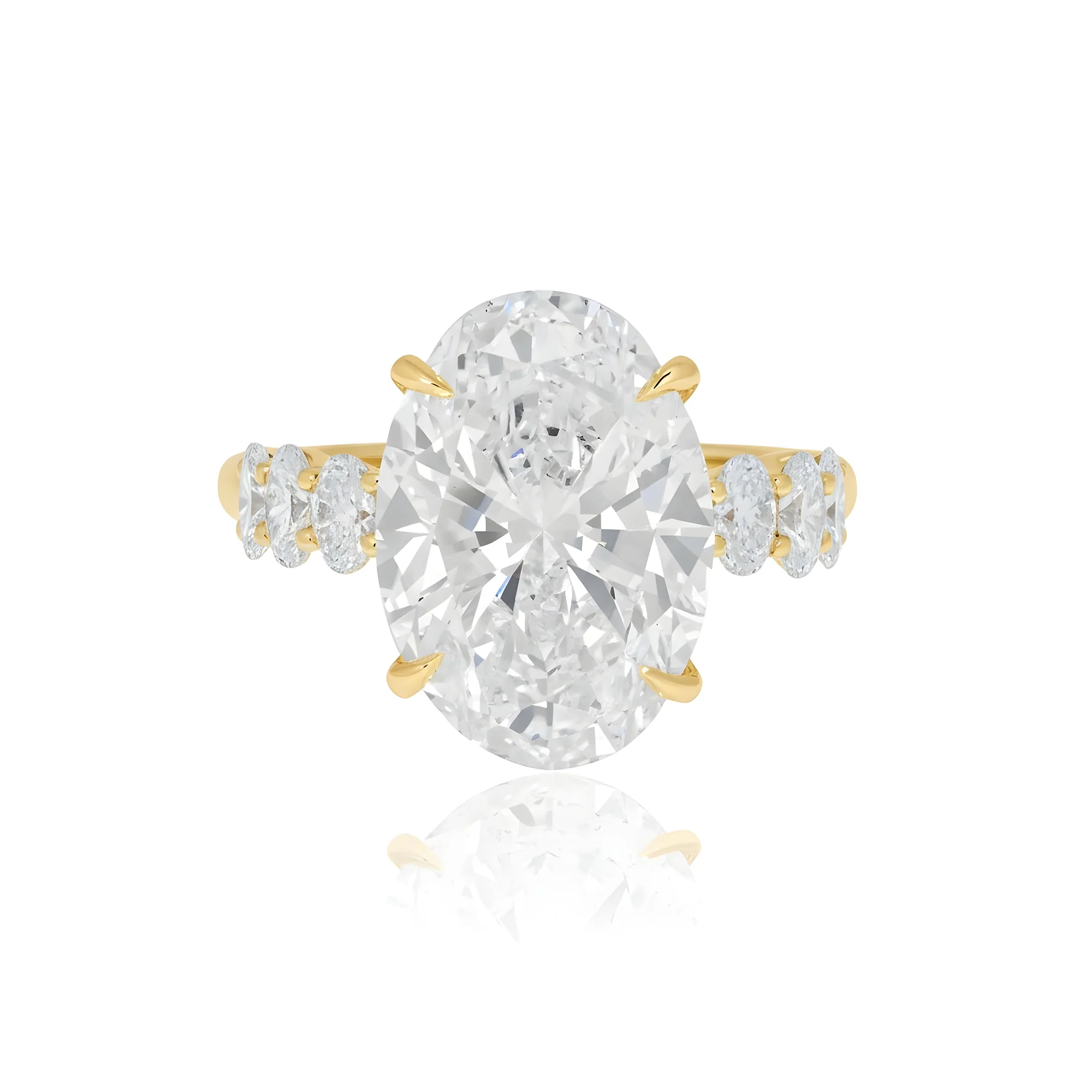 18K White Gold 10ct Oval Cut Diamond Engagement Ring 12.70ctw - Image 6