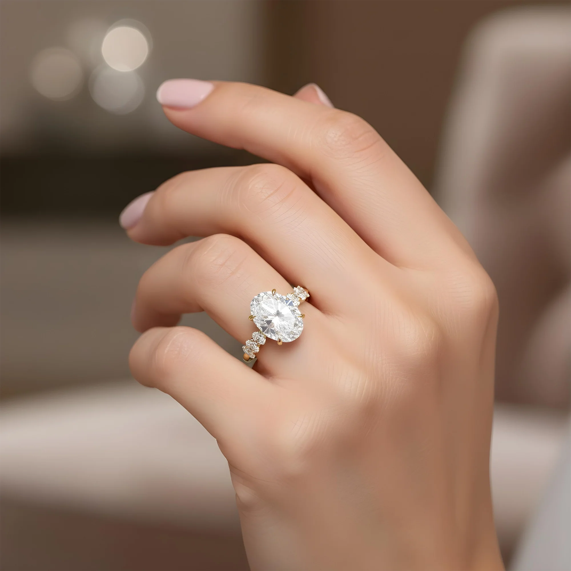 18K White Gold 10ct Oval Cut Diamond Engagement Ring 12.70ctw - Image 7