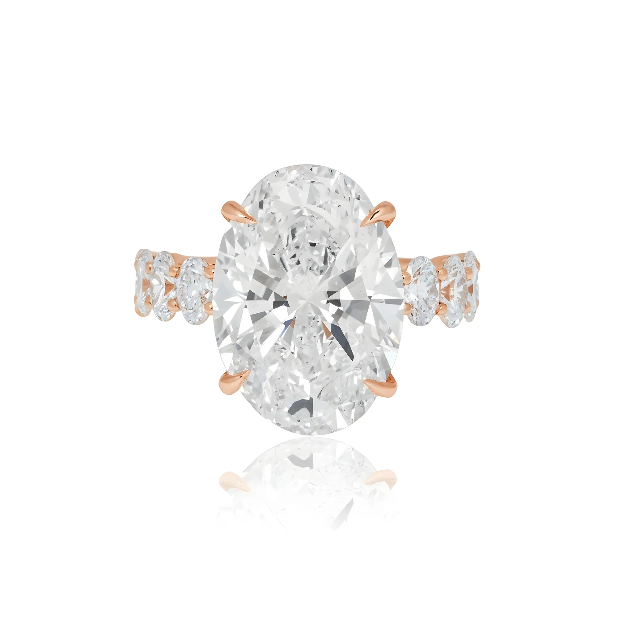 18K White Gold 10ct Oval Cut Diamond Engagement Ring 12.70ctw - Image 8