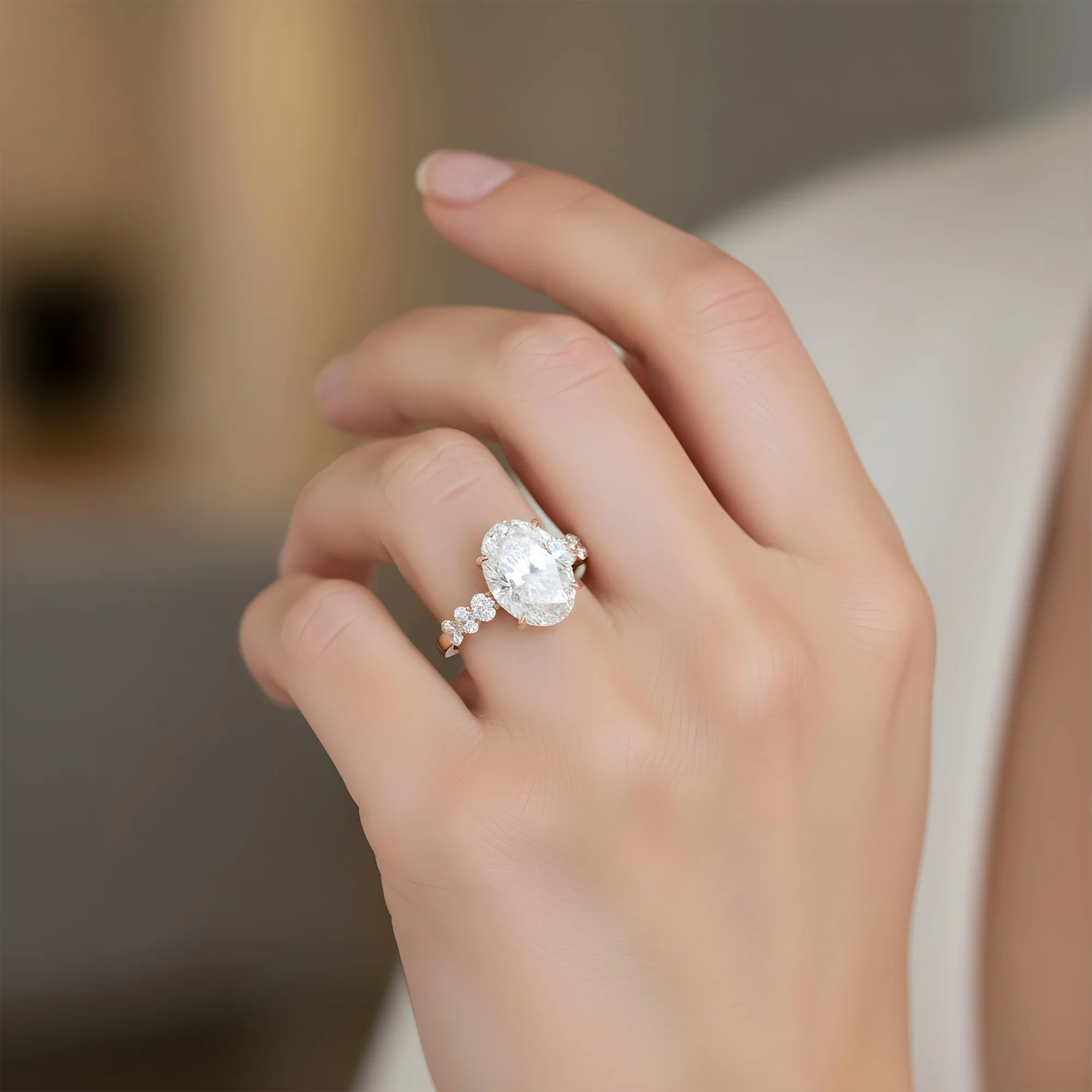 18K White Gold 10ct Oval Cut Diamond Engagement Ring 12.70ctw - Image 9