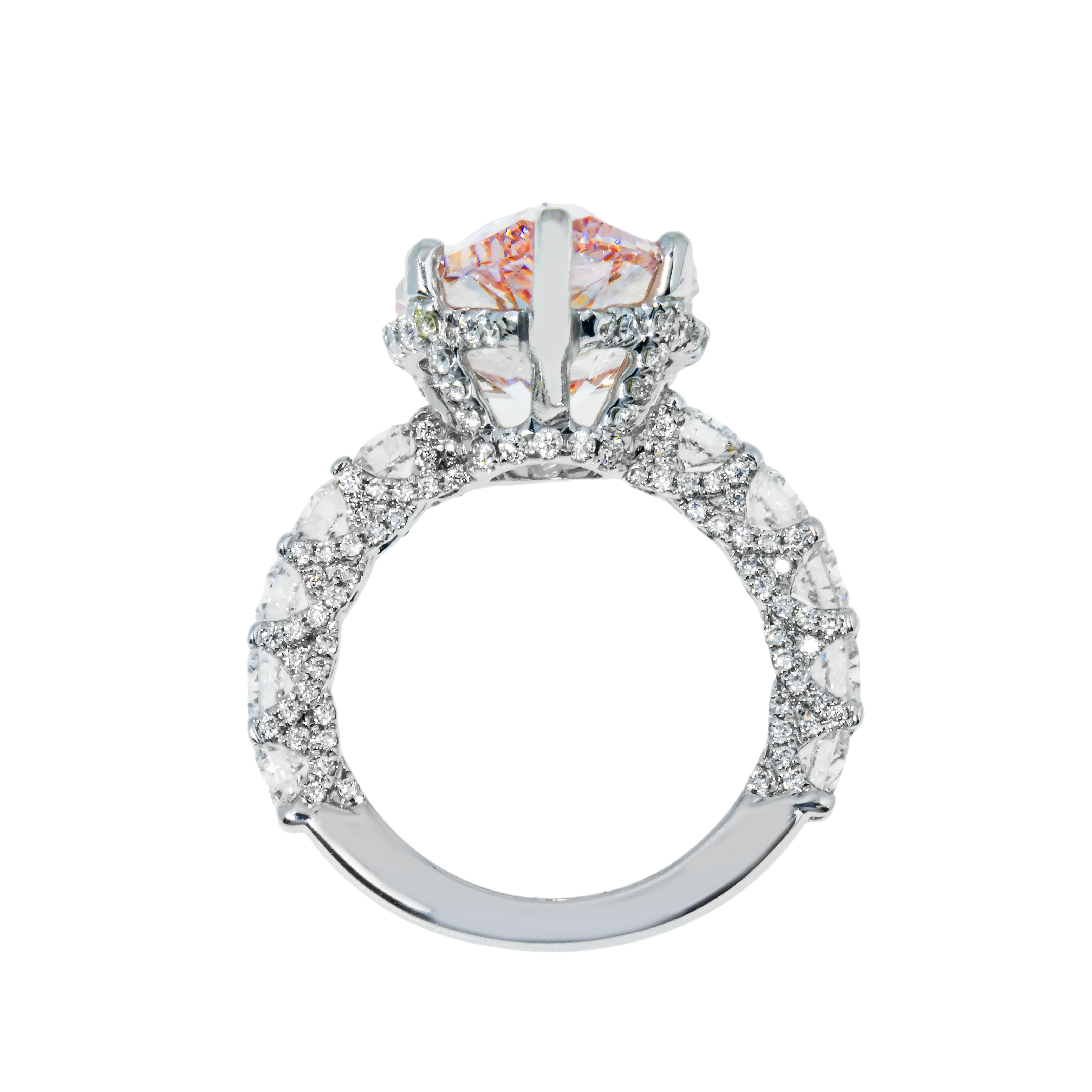 GIA 18K White Gold 10ct Pear Cut Fancy Intense Pink Diamond Ring 12.70ctw - Image 6