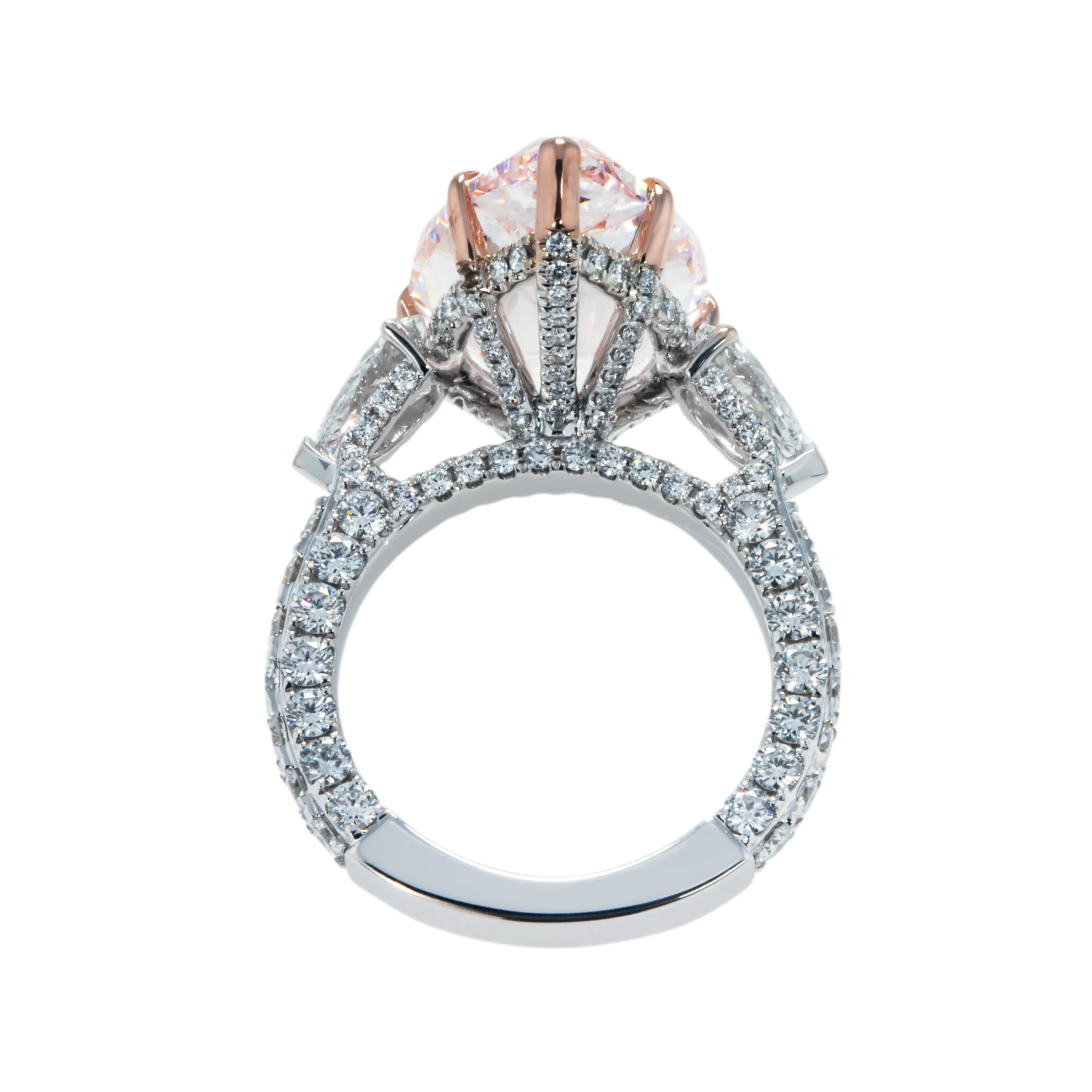 18K White Gold 11.36ct Pear Cut Pink Vivid Diamond Ring 14.56ctw - Image 5